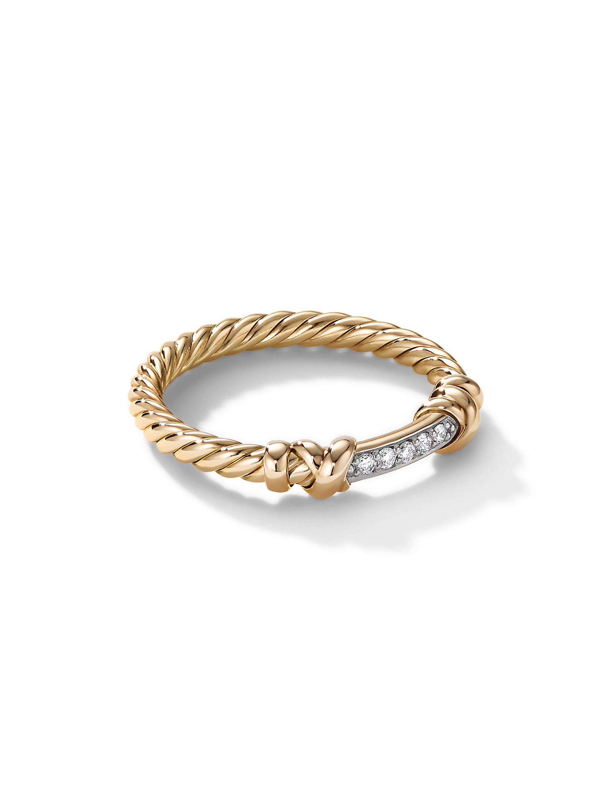David Yurman Women's Petite Helena Wrap Ring In 18K Yellow Gold - Diamond