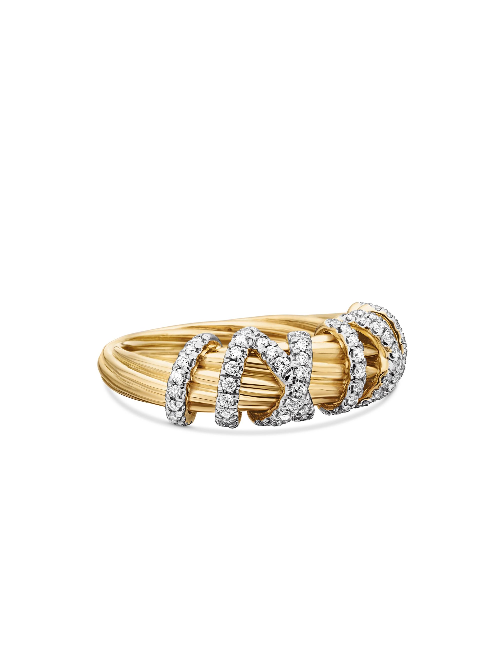 David Yurman Women's Helena Ring in 18K Yellow Gold - Diamond