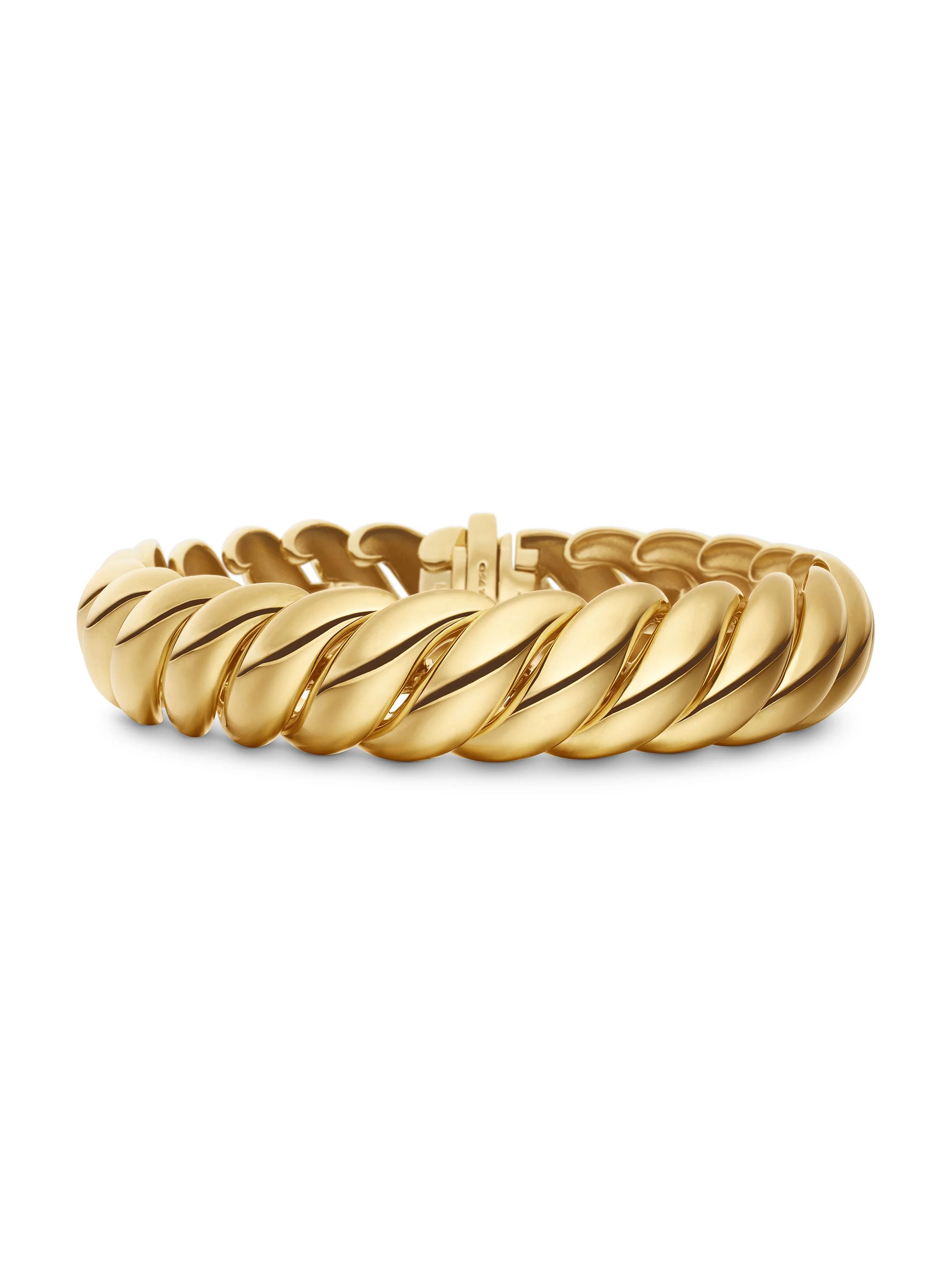 David Yurman Women's Sculpted Cable Bracelet in 18K Yellow Gold - Gold
