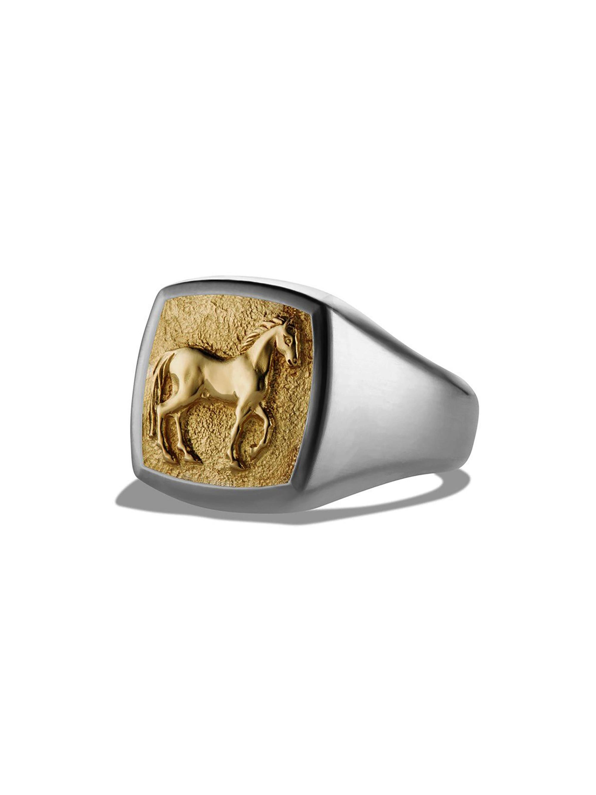 David Yurman Men's Petrvs Horse Pinky Ring in Sterling Silver - Silver