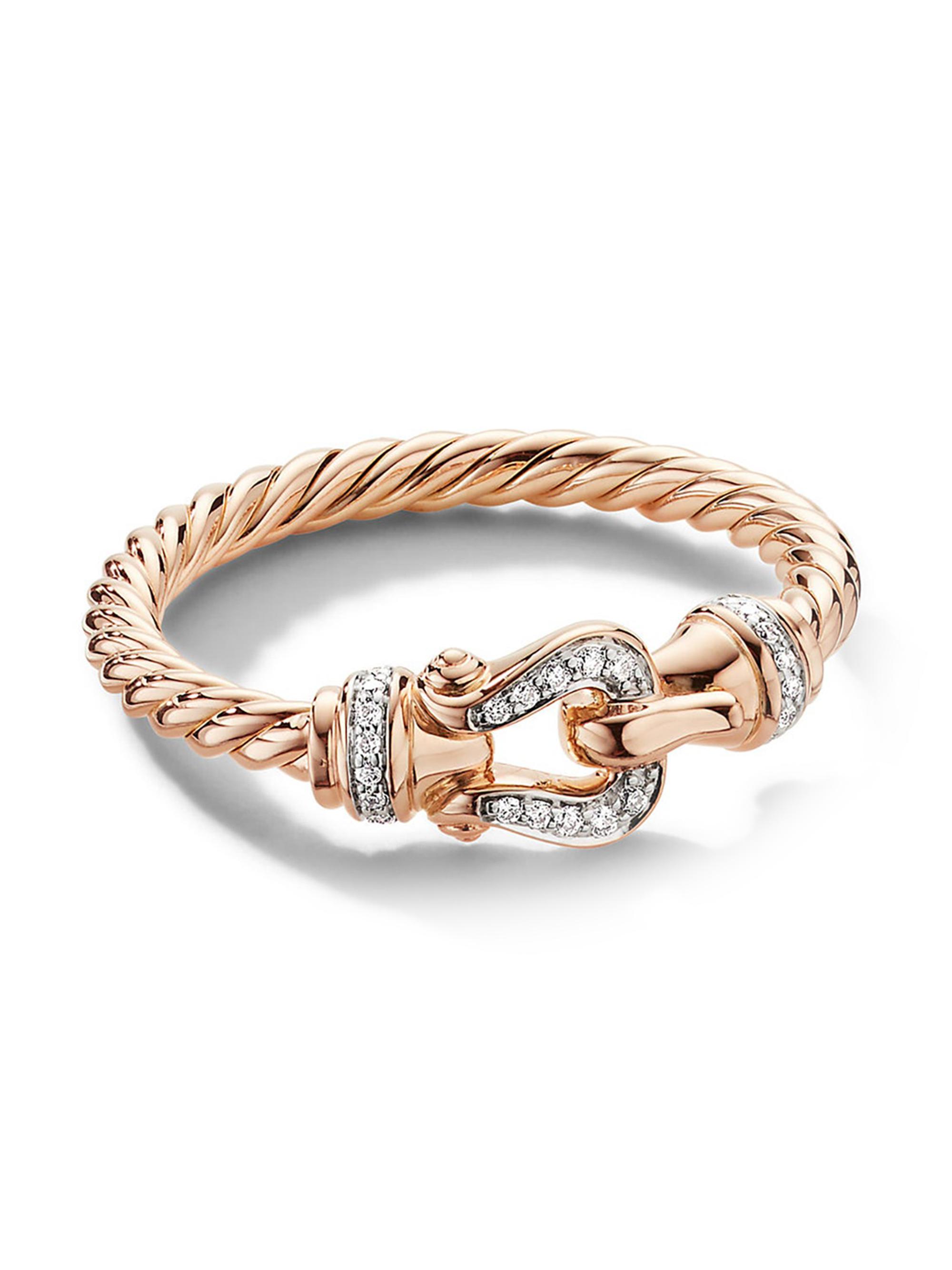 Petite Buckle Ring In 18K Rose Gold