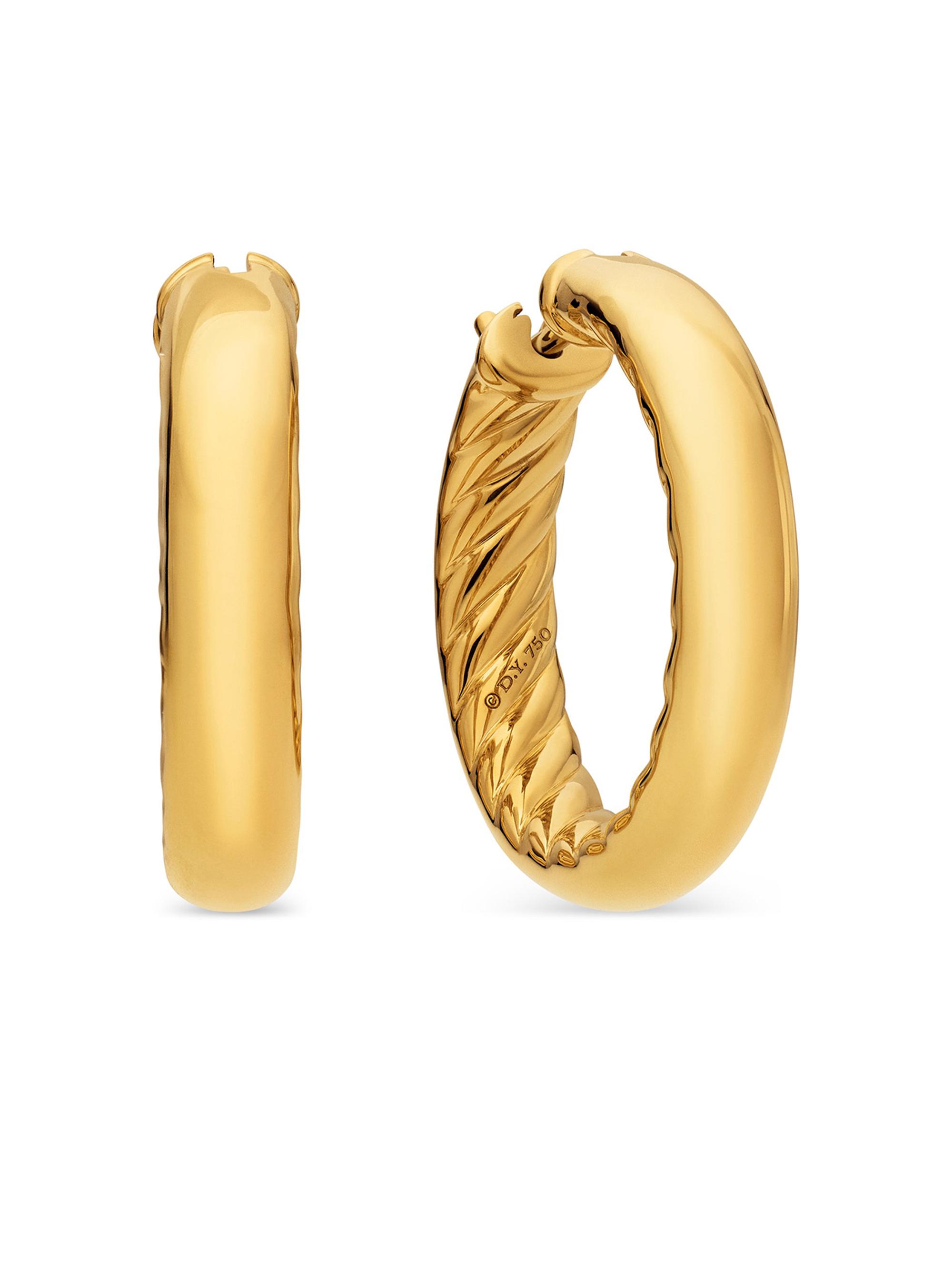 David Yurman Women's DY Mercer Hoop Earrings In 18K Yellow Gold - Gold