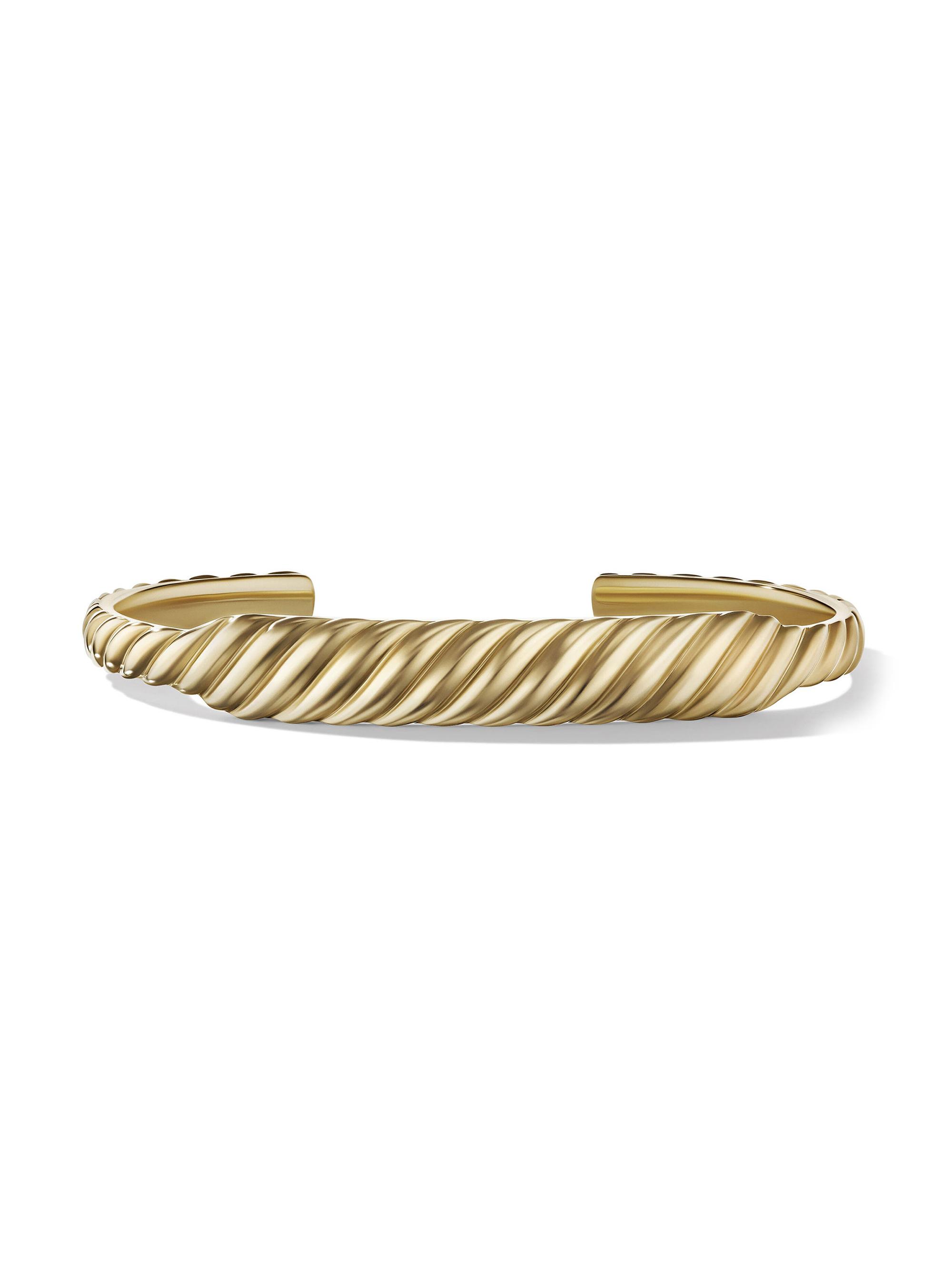 David Yurman Women's Sculpted Cable Contour Cuff Bracelet In 18K Yellow Gold, 9mm - Gold