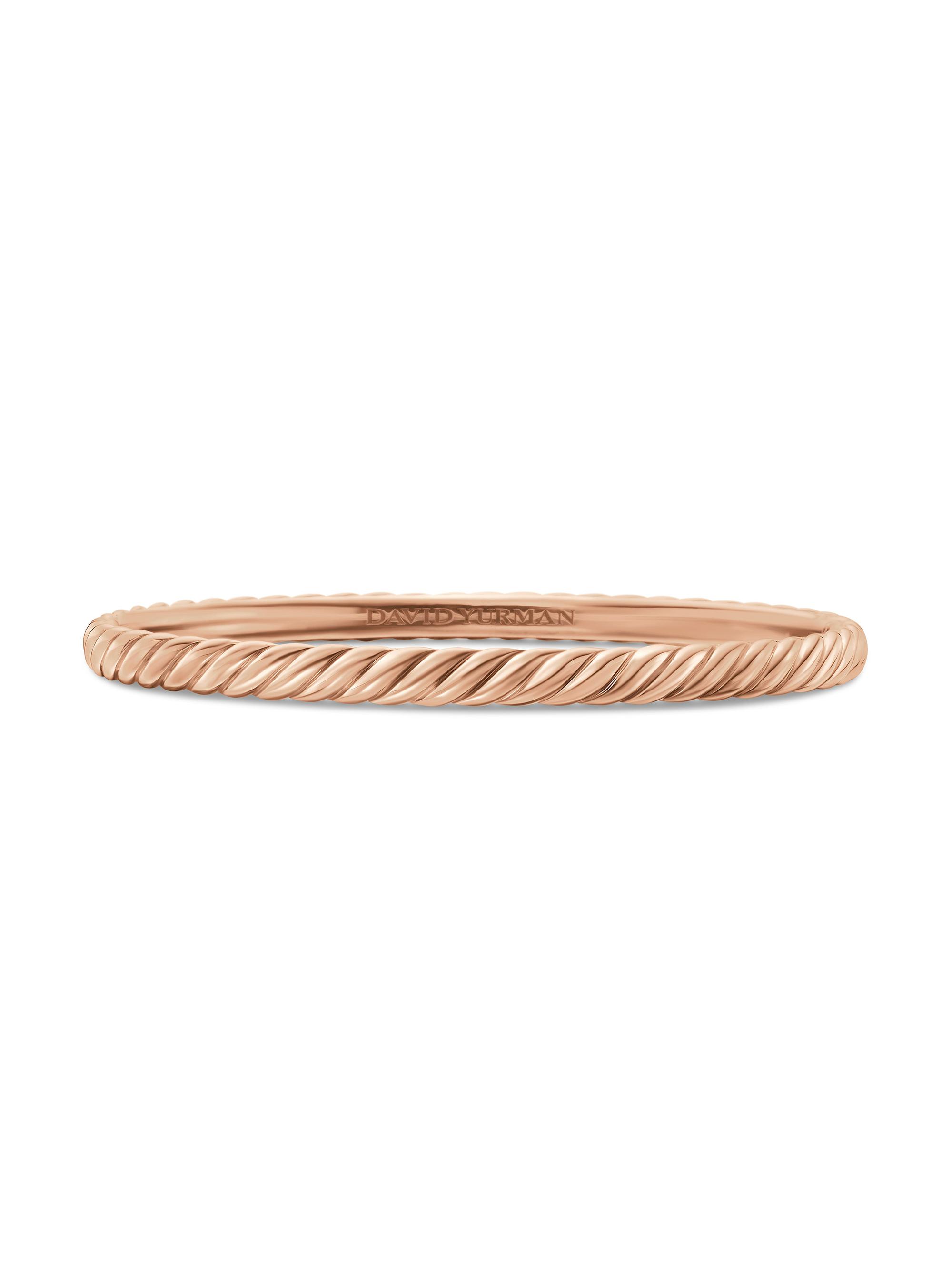 David Yurman Women's Sculpted Cable Bangle Bracelet in 18K Rose Gold, 4.6mm - Rose Gold
