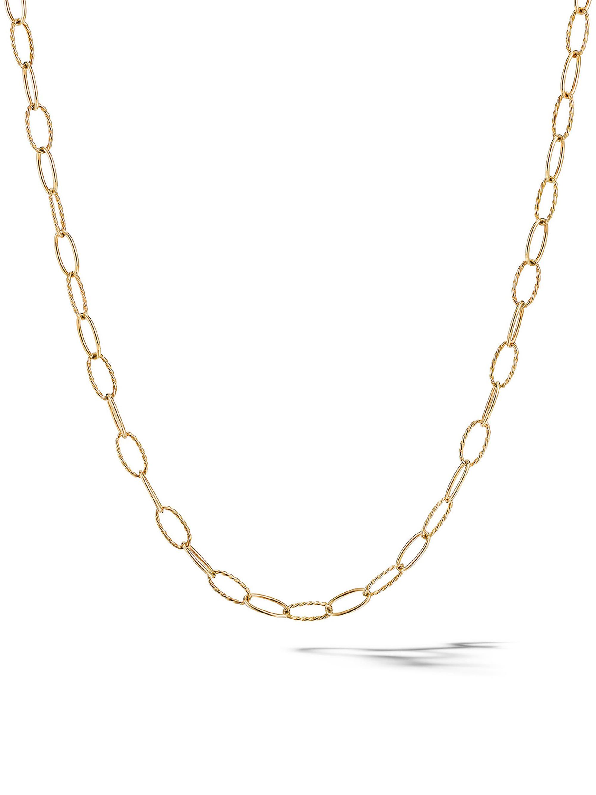 David Yurman Women's Elongated Oval Link Necklace In 18K Yellow Gold - Gold