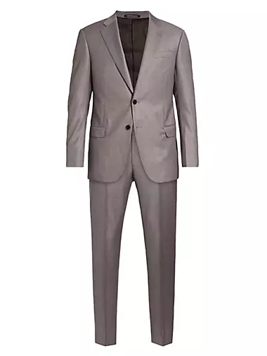 Nailhead Wool Single-Breasted Suit