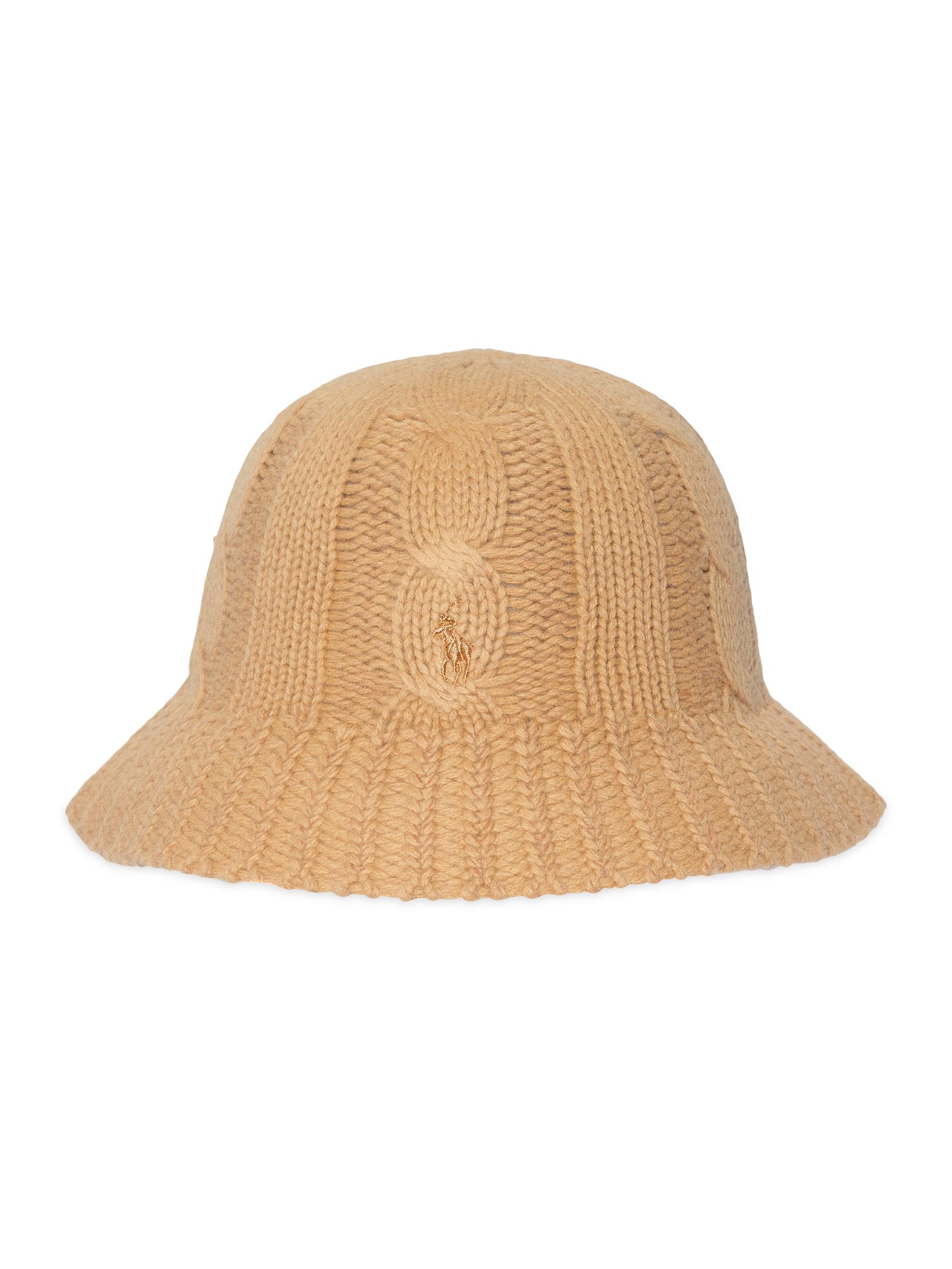 Polo Ralph Lauren Women's Classic Cable Logo Wool-Blend Bucket Hat - Camel