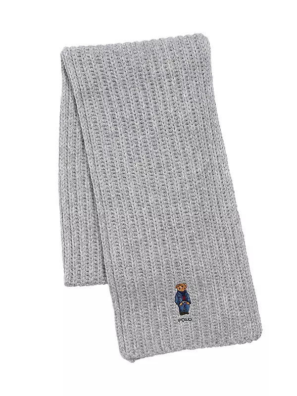 Shop Polo Ralph Lauren Polo Bear Ribbed Wool-Blend Scarf | Saks