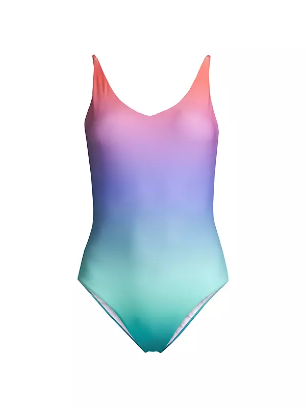 Lilac One Piece Swimsuit Bodysuit, Cami Straps High Cut, Crinkle
