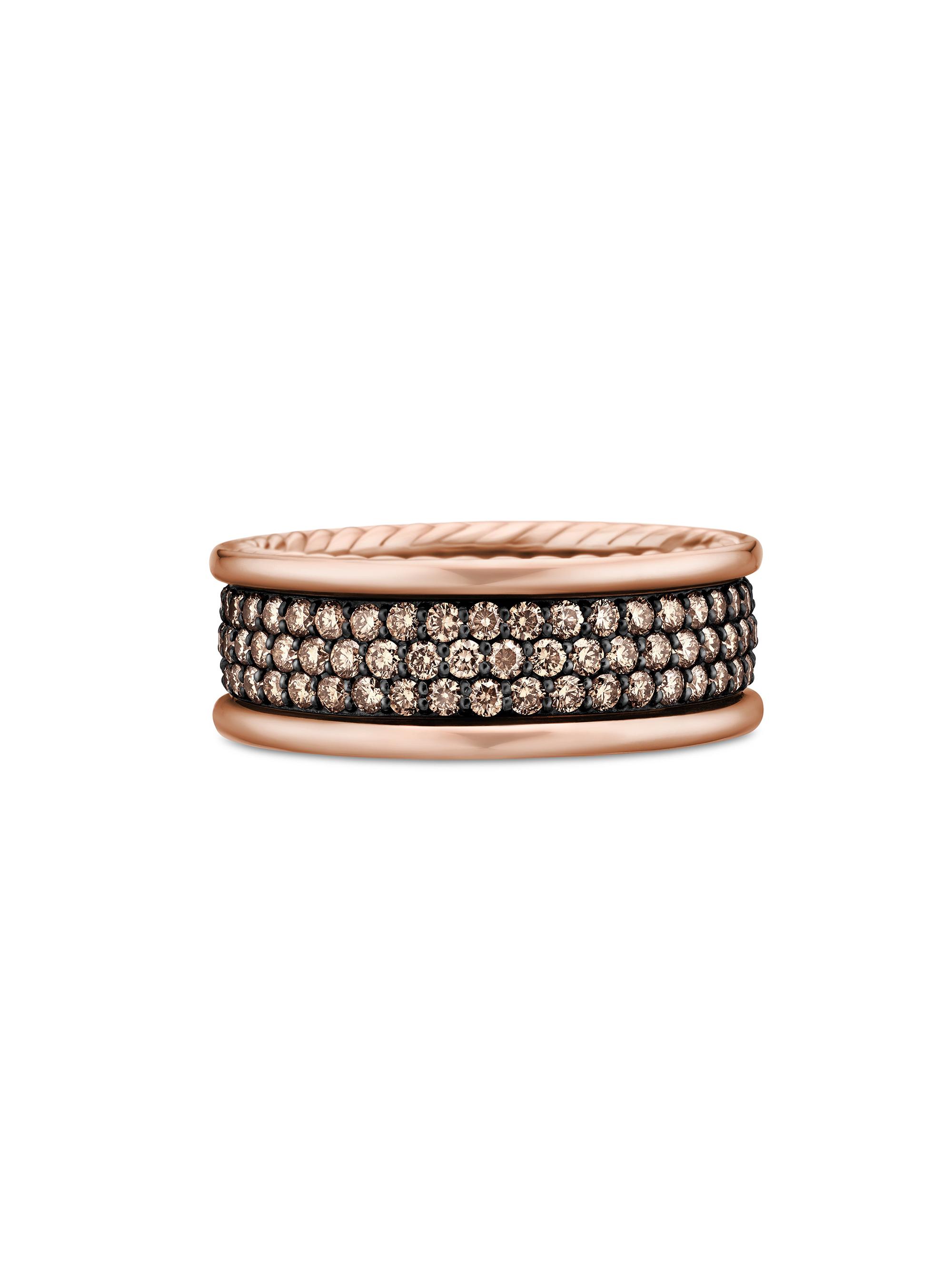 David Yurman Men's Streamline Three Row Band Ring In 18K Rose Gold - Rose Gold