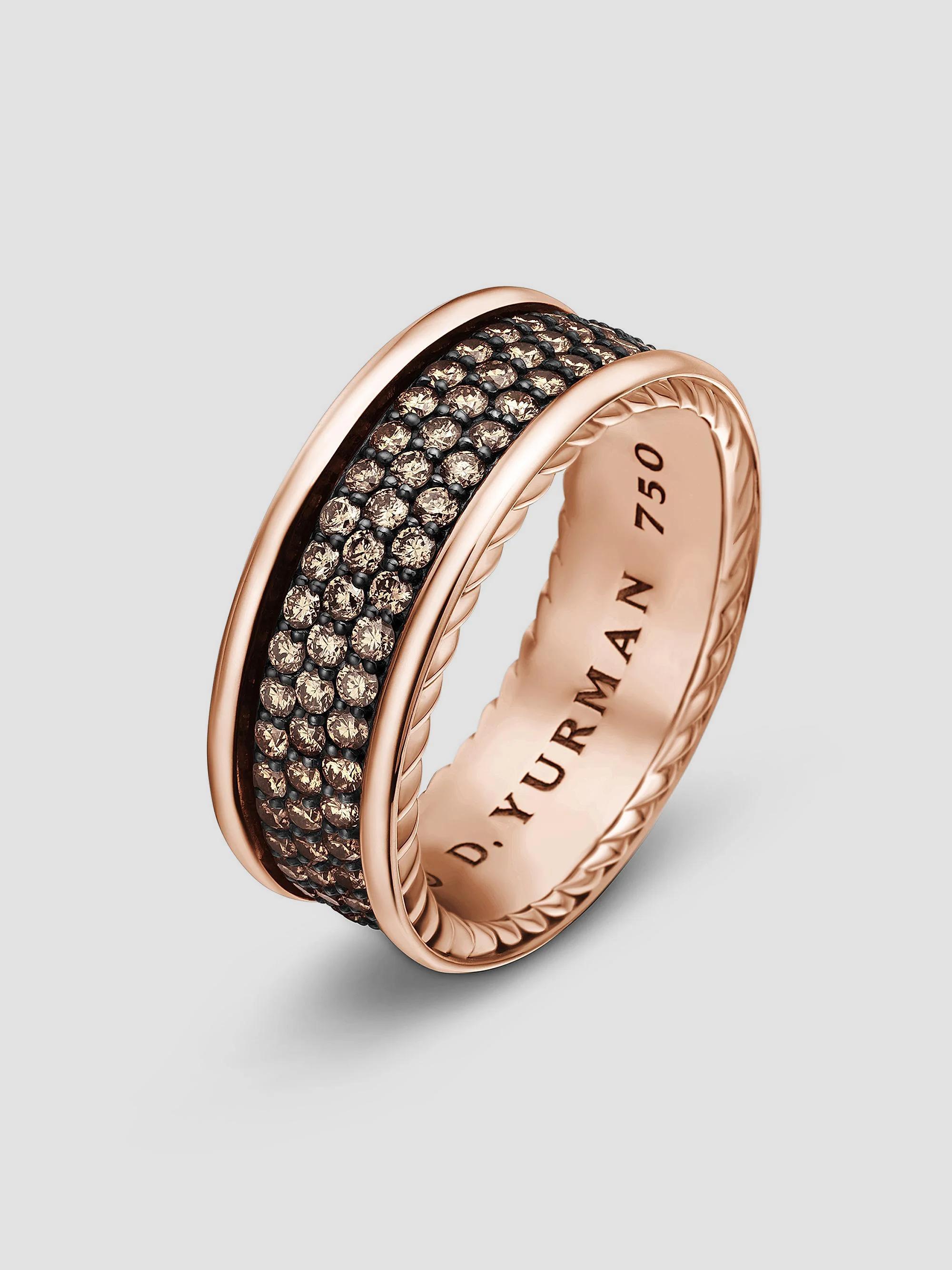 David Yurman Streamline Three Row Band Ring In 18K Rose Gold  display picture 1