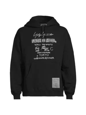 Yohji Yamamoto Men's Neighborhood Graphic Hoodie - Black