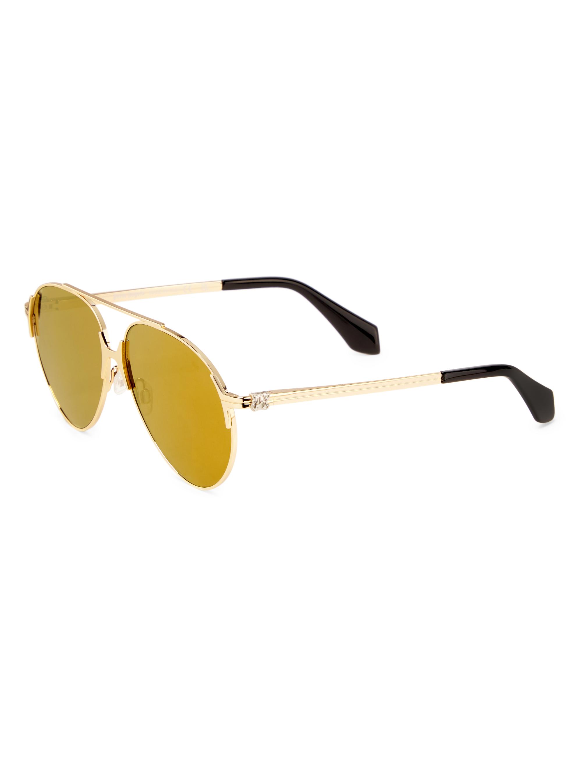Palm Angels Men's Elkton 58MM Aviator Sunglasses - Gold Mirror Gold
