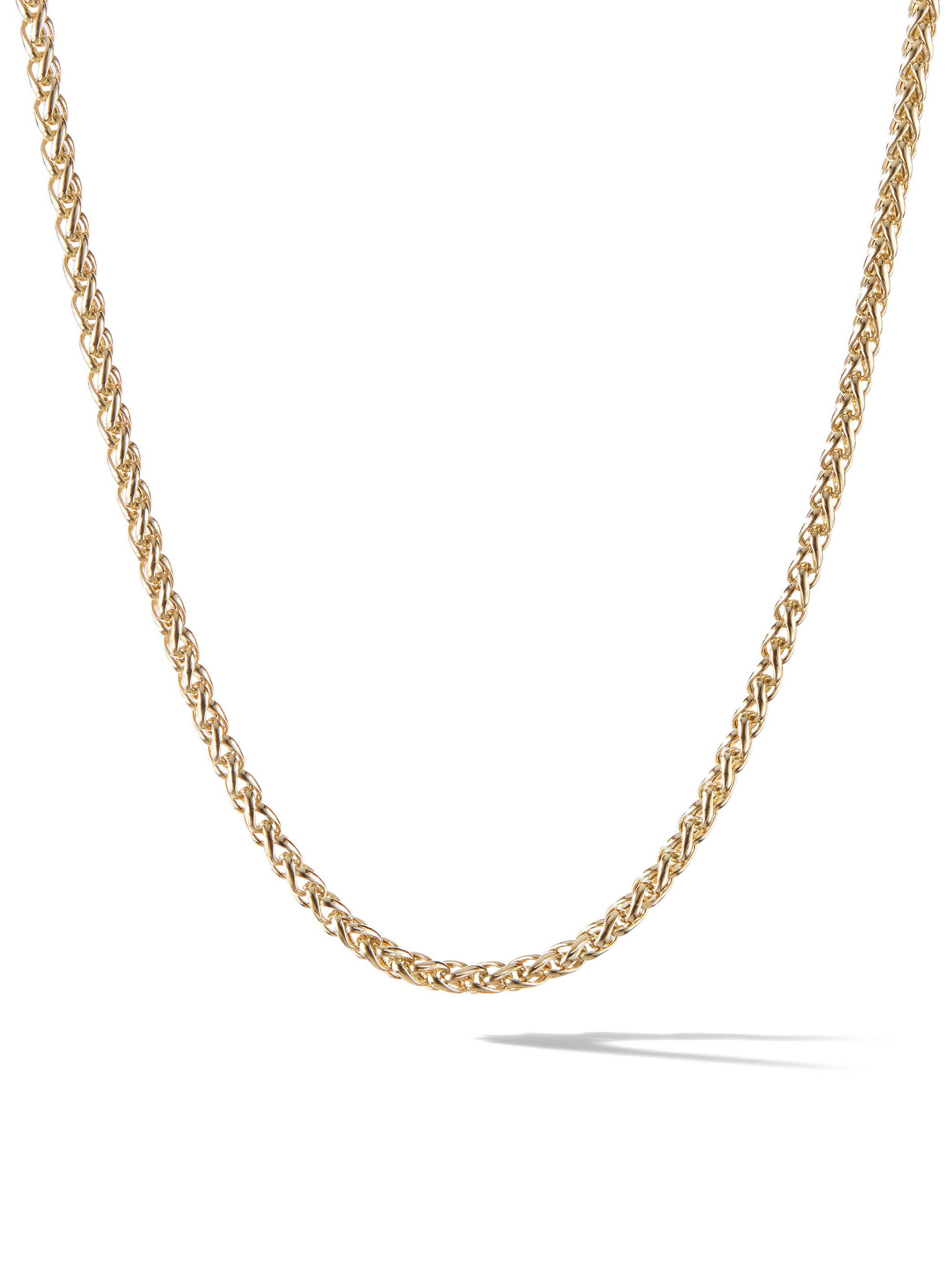 David Yurman Men's Wheat Chain Necklace in 18K Yellow Gold, 4MM - Gold