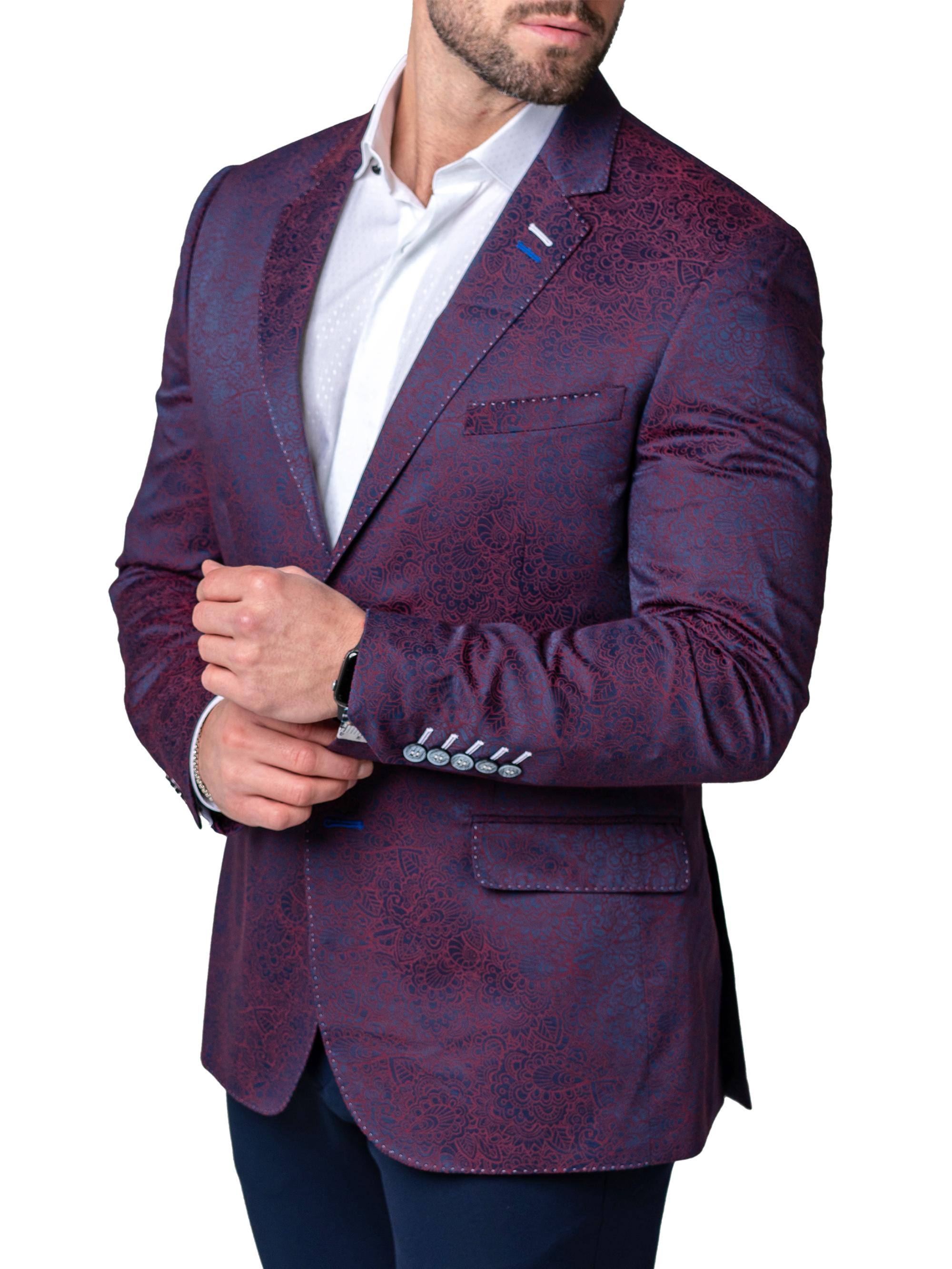 Maceoo Men's Blazer Socrates Moxy Multi - Dark Purple