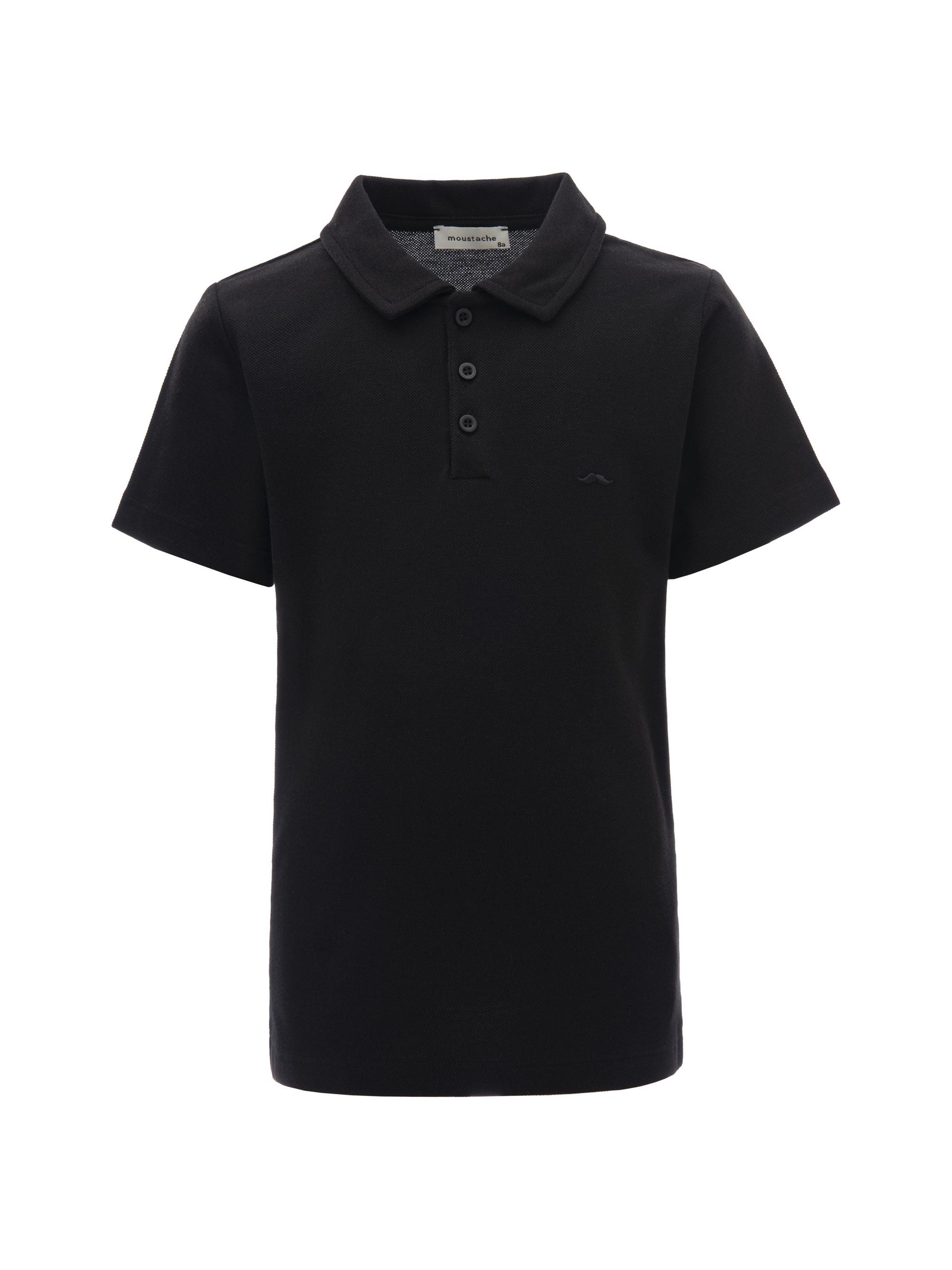 Moustache Little Boy's & Boy's Solid Polo Shirt - Black