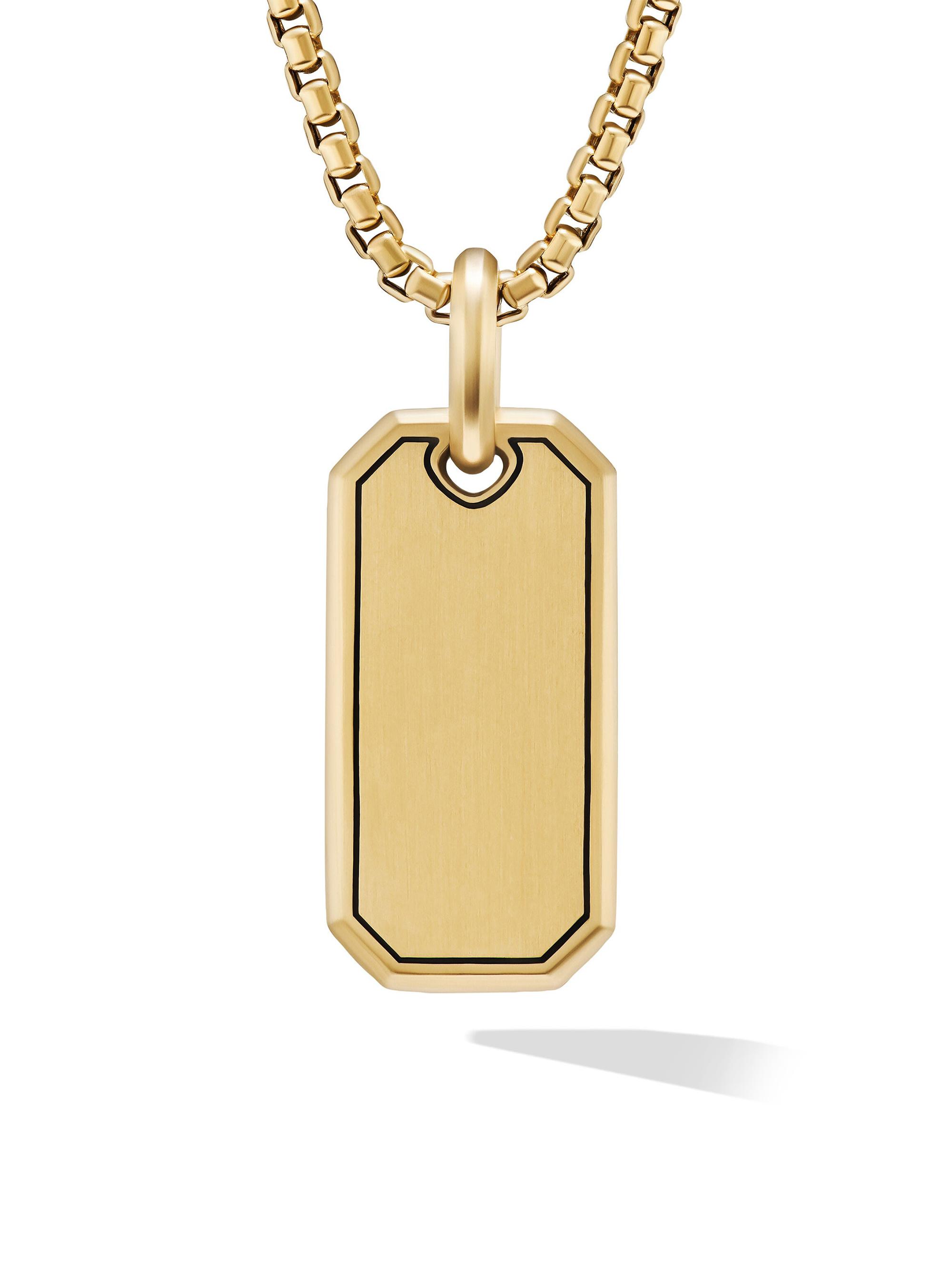 David Yurman Men's Roman Elongated Tag In 18K Yellow Gold - Gold