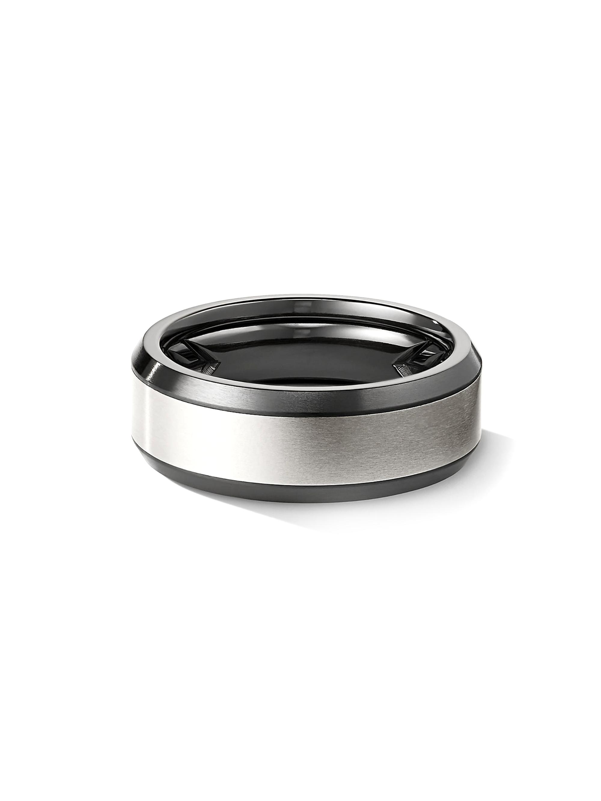 David Yurman Men's Beveled Band Ring In Black Titanium - Black