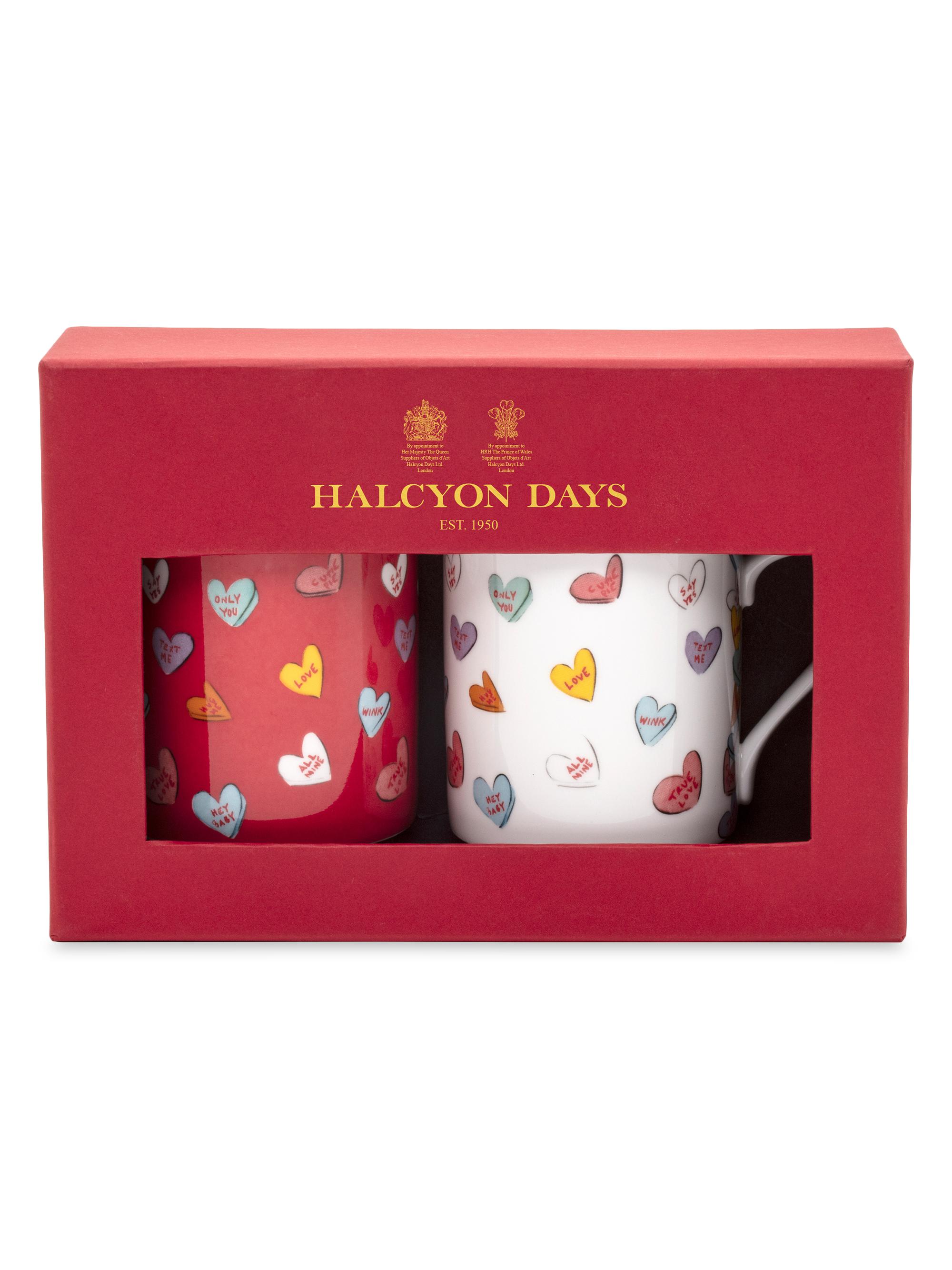Halcyon Days Love You 2-Piece Mugs Set - White