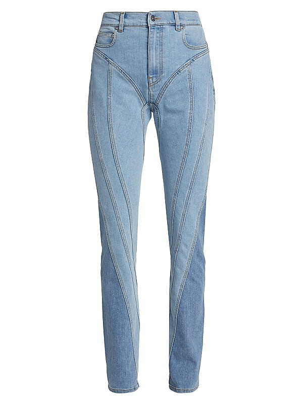 Shop Mugler Seamed Mid-Rise Skinny Jeans | Saks Fifth Avenue Shop Mugler Seamed Mid-Rise Skinny Jeans | Saks Fifth Avenue