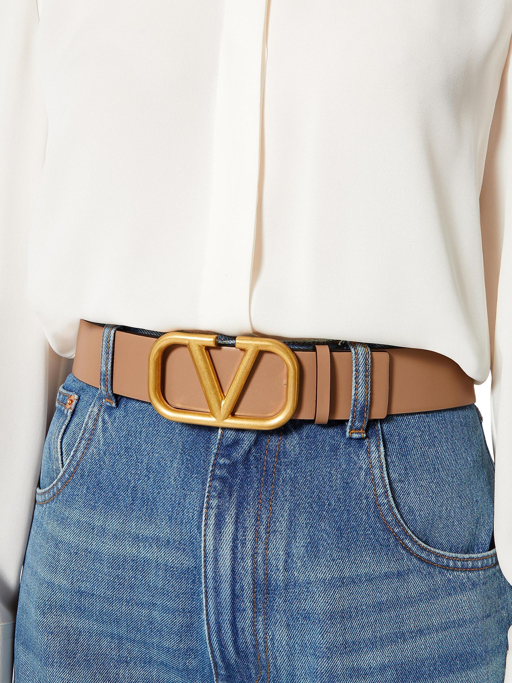 Valentino Garavani Reversible VLogo Signature Belt in Glossy