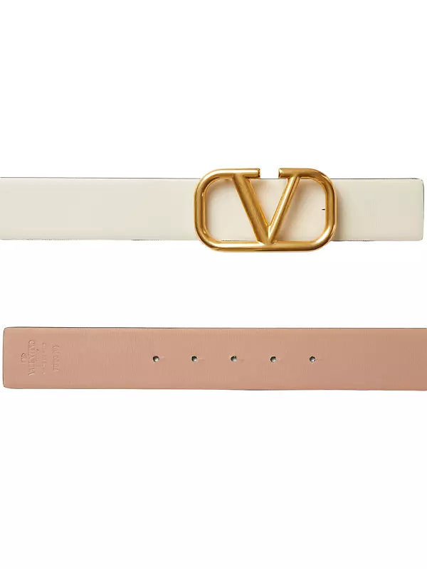 Shop Valentino Garavani Reversible VLogo Signature Belt In Glossy