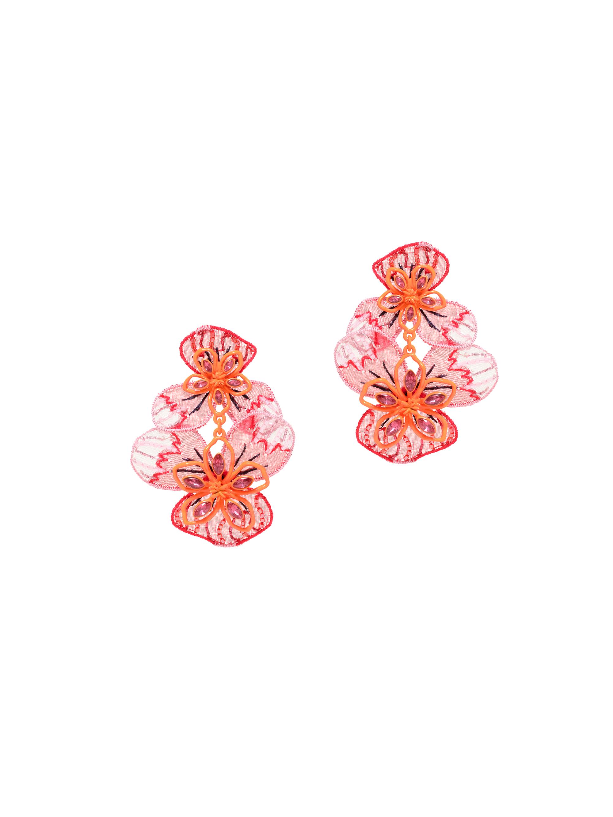 Mignonne Gavigan Women's Rehana 14K-Gold-Plated & Mixed-Media Flower Drop Earrings - Orange Multi
