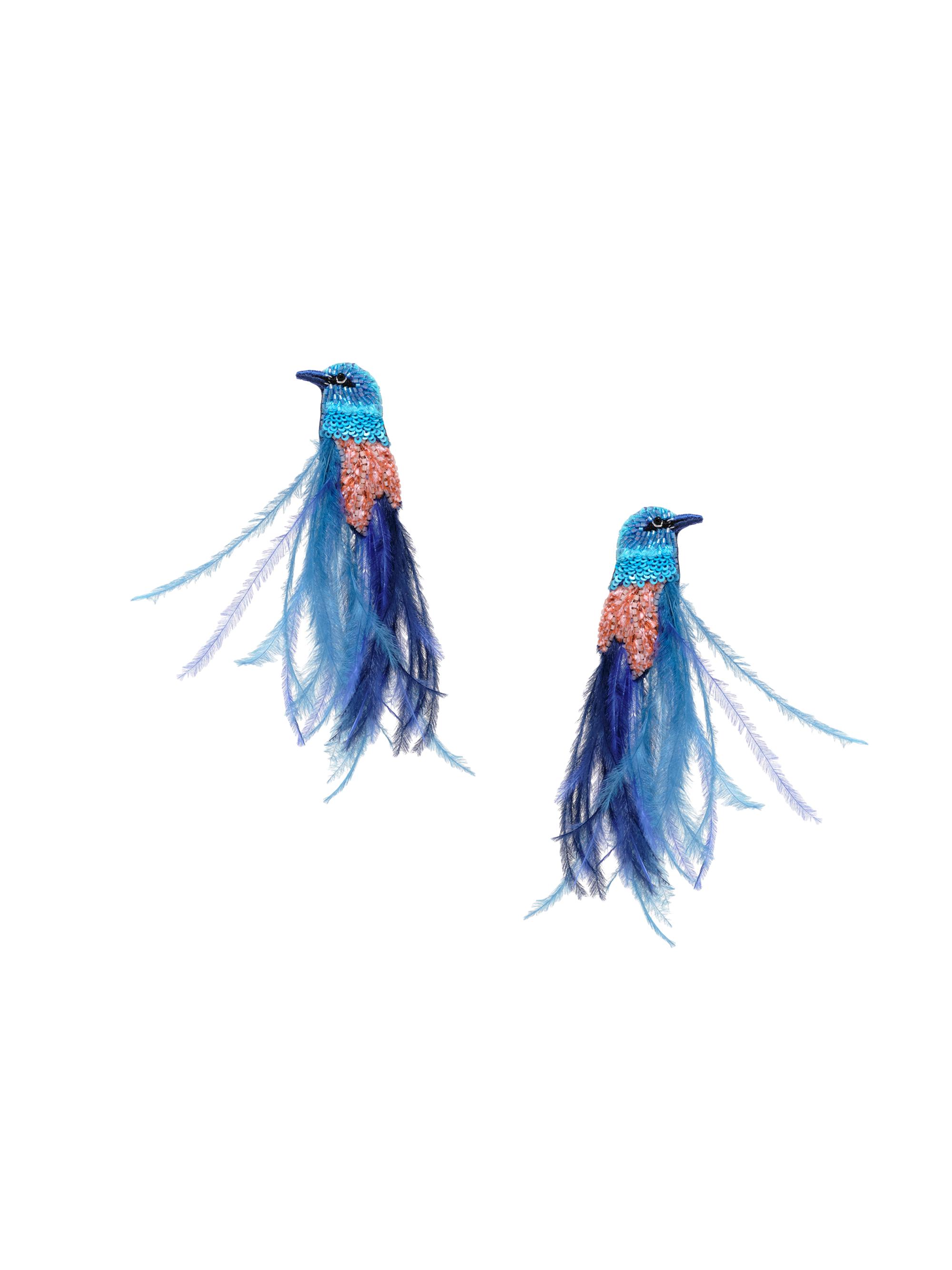 Mignonne Gavigan Women's Gianna Mixed-Media Bird Earrings - Blues