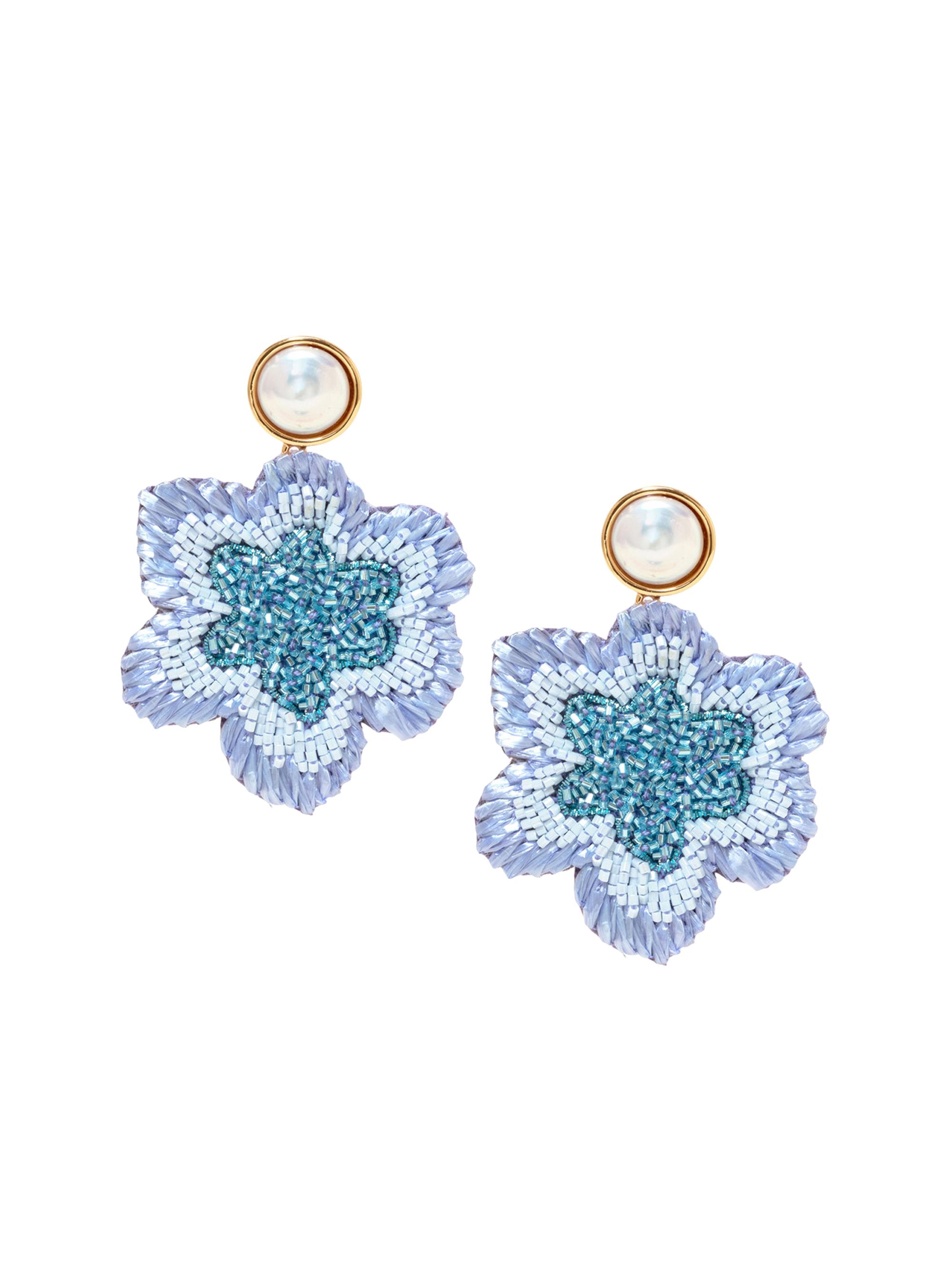Mignonne Gavigan Women's Aamir 14K-Gold-Plated & Mixed-Media Flower Drop Earrings - Light Blue