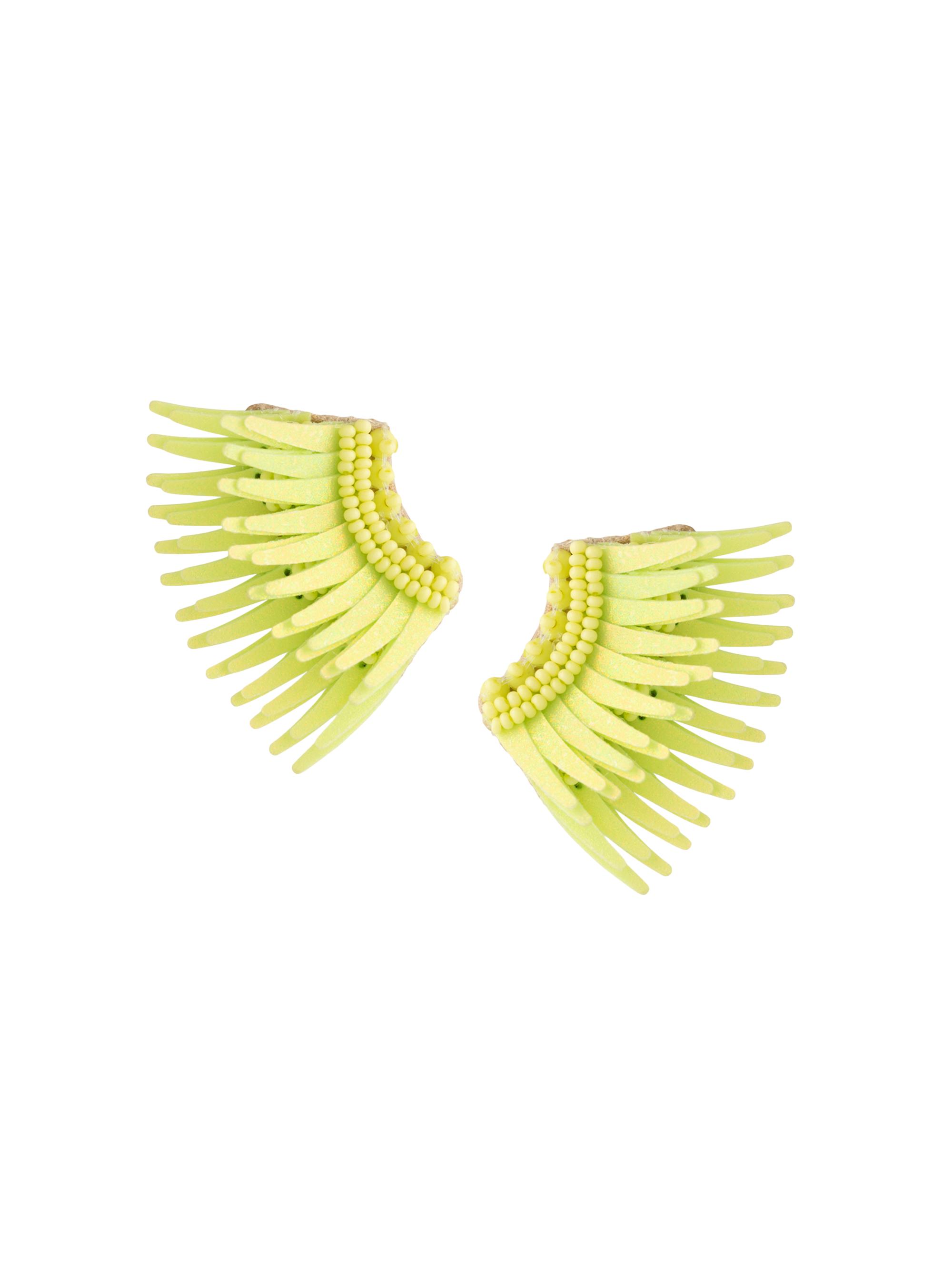Mignonne Gavigan Women's  Mini Madeline 14K-Gold-Plated, Sequin, Bead & Leather Stud Earrings - Lime Yellow