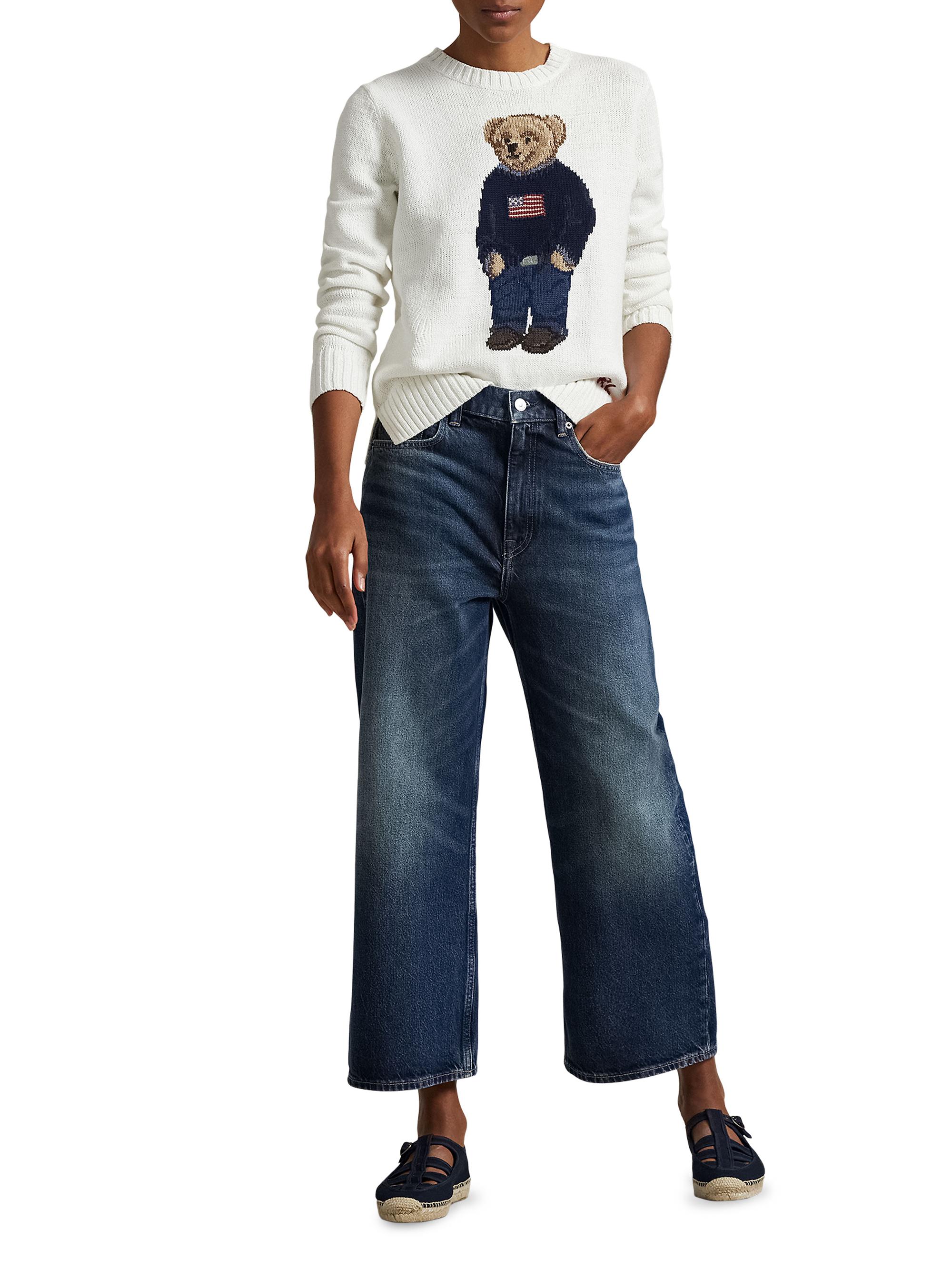 Polo Ralph Lauren Cotton-Linen Crewneck Bear Sweater | Saks Fifth