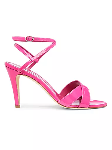 Tormentas 90MM Patent Leather Ankle-Wrap Sandals