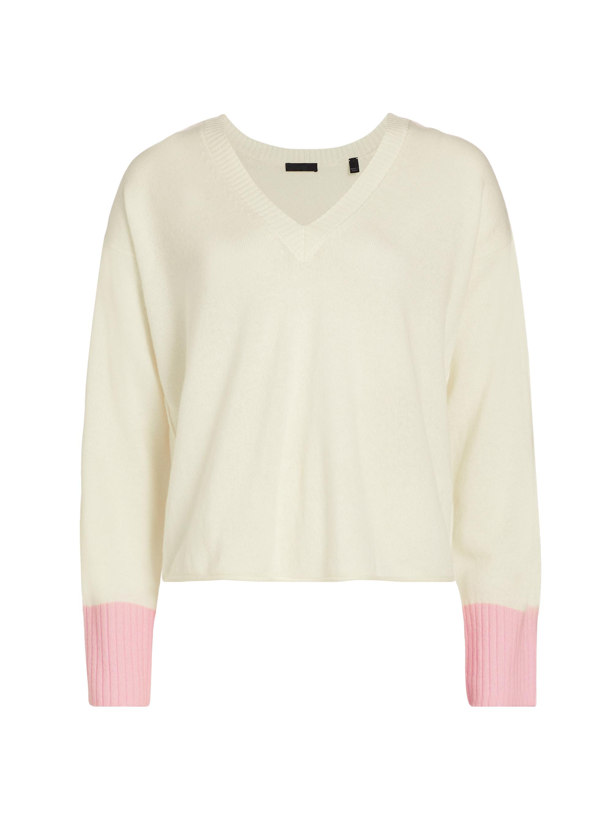 ATM Anthony Thomas Melillo Women's Wool-Cashmere Colorblock Sweater - Chalk Misty Mauve