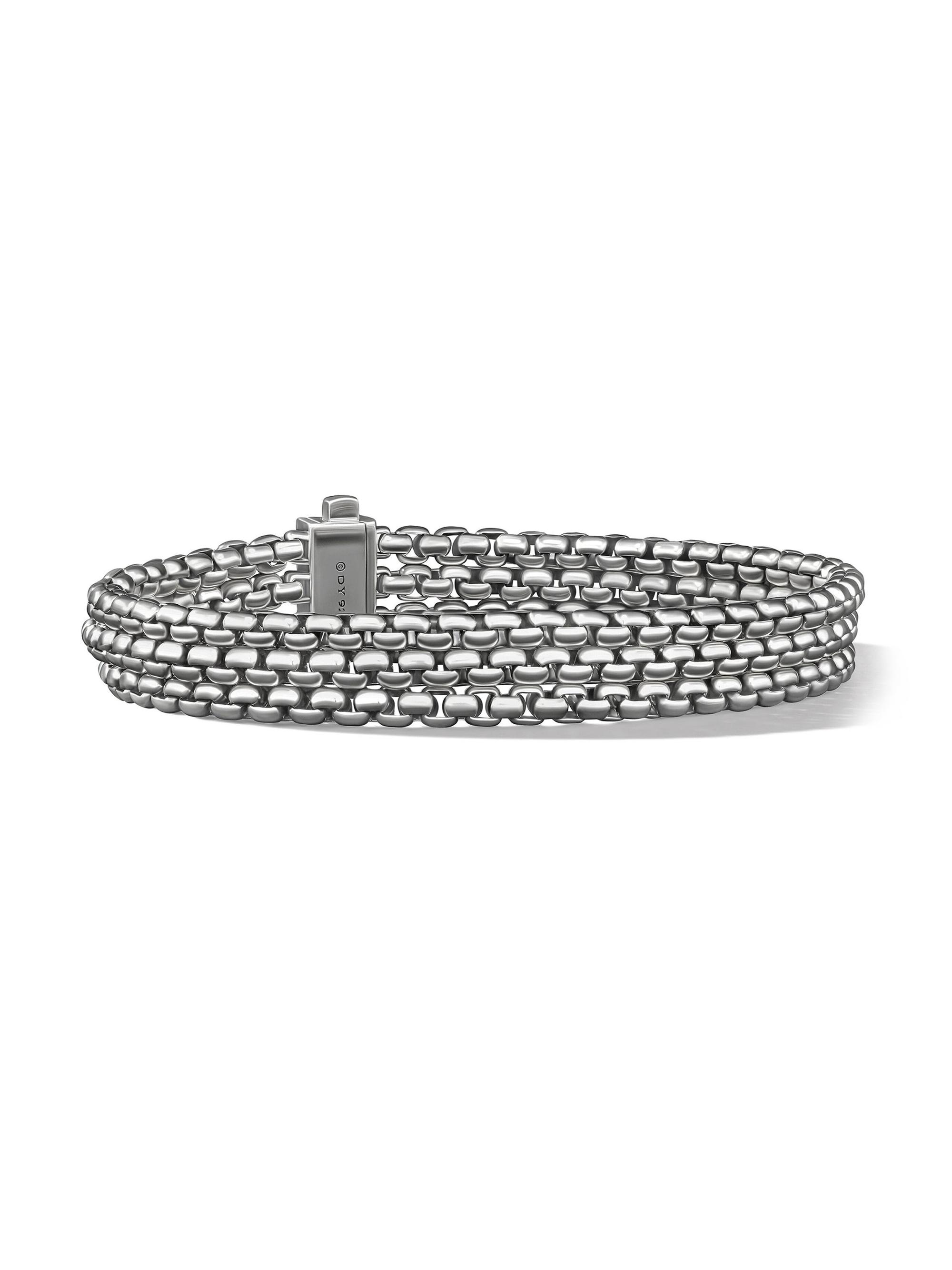 David Yurman Men's Three Row Box Chain Bracelet in Sterling Silver - Silver