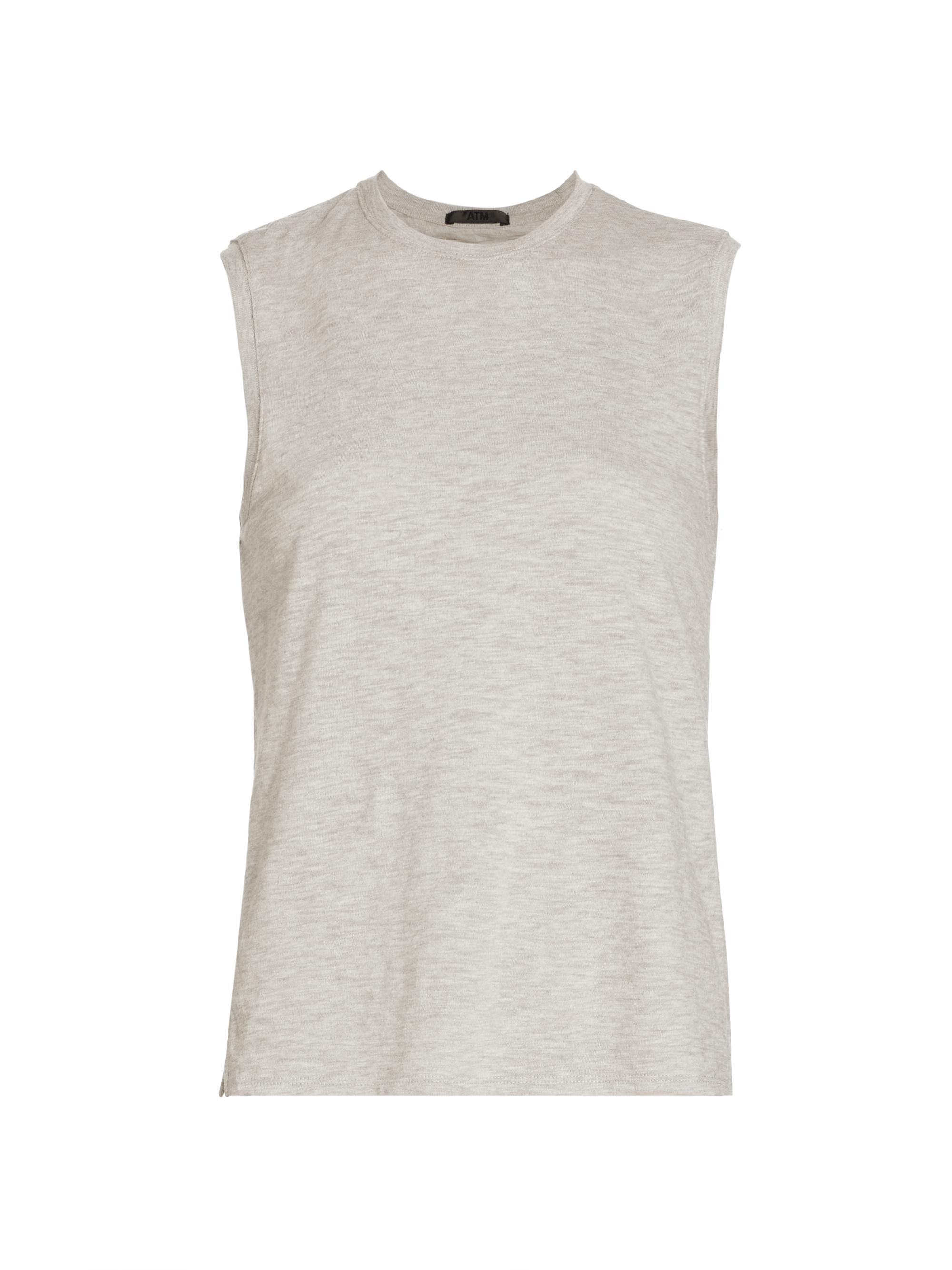 ATM Anthony Thomas Melillo Women's Cotton Slub-Knit Sleeveless Top - Heather Grey