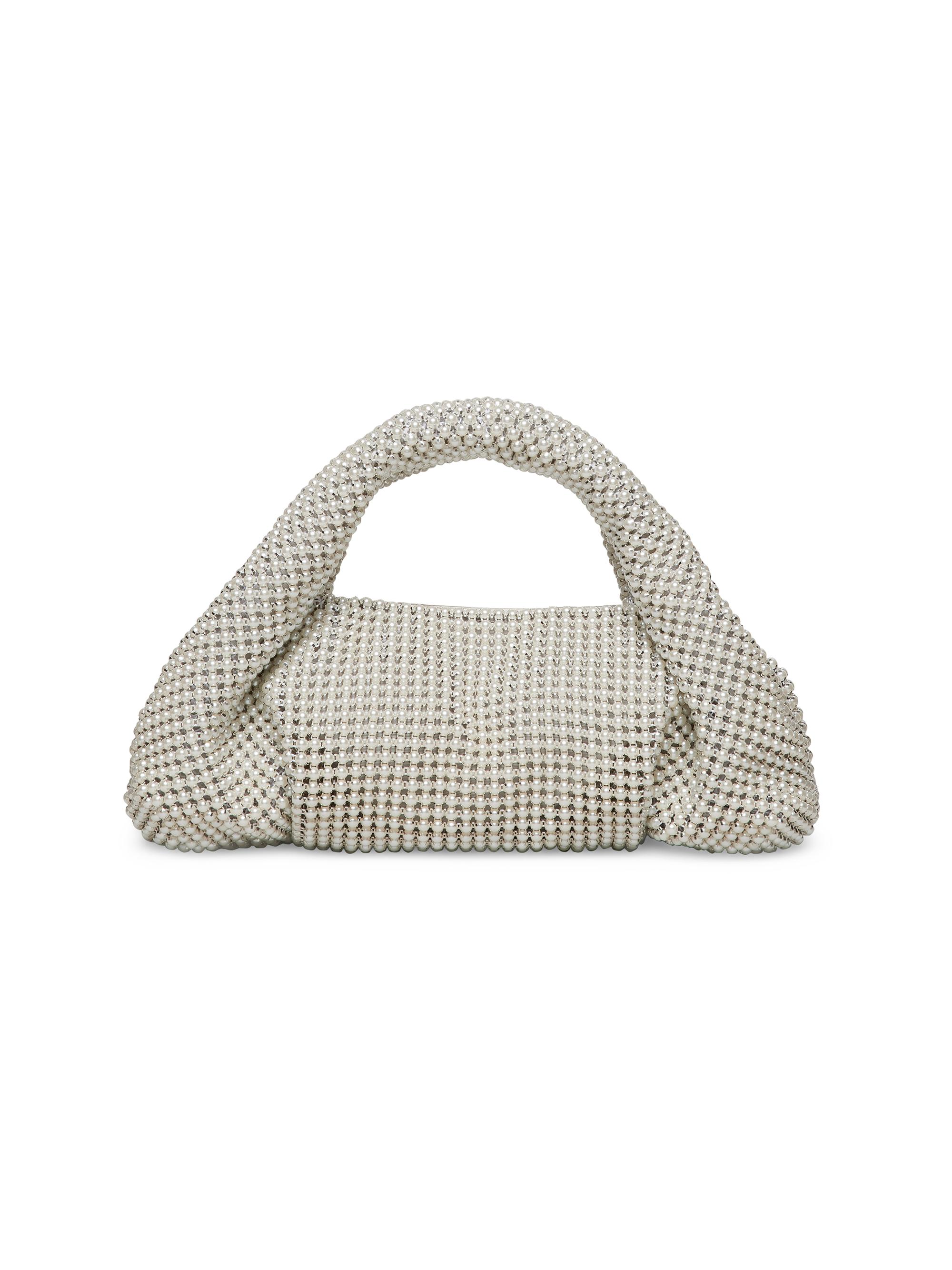 Stuart Weitzman Women's Moda Pearl Mini Satin Tote Bag - Natural