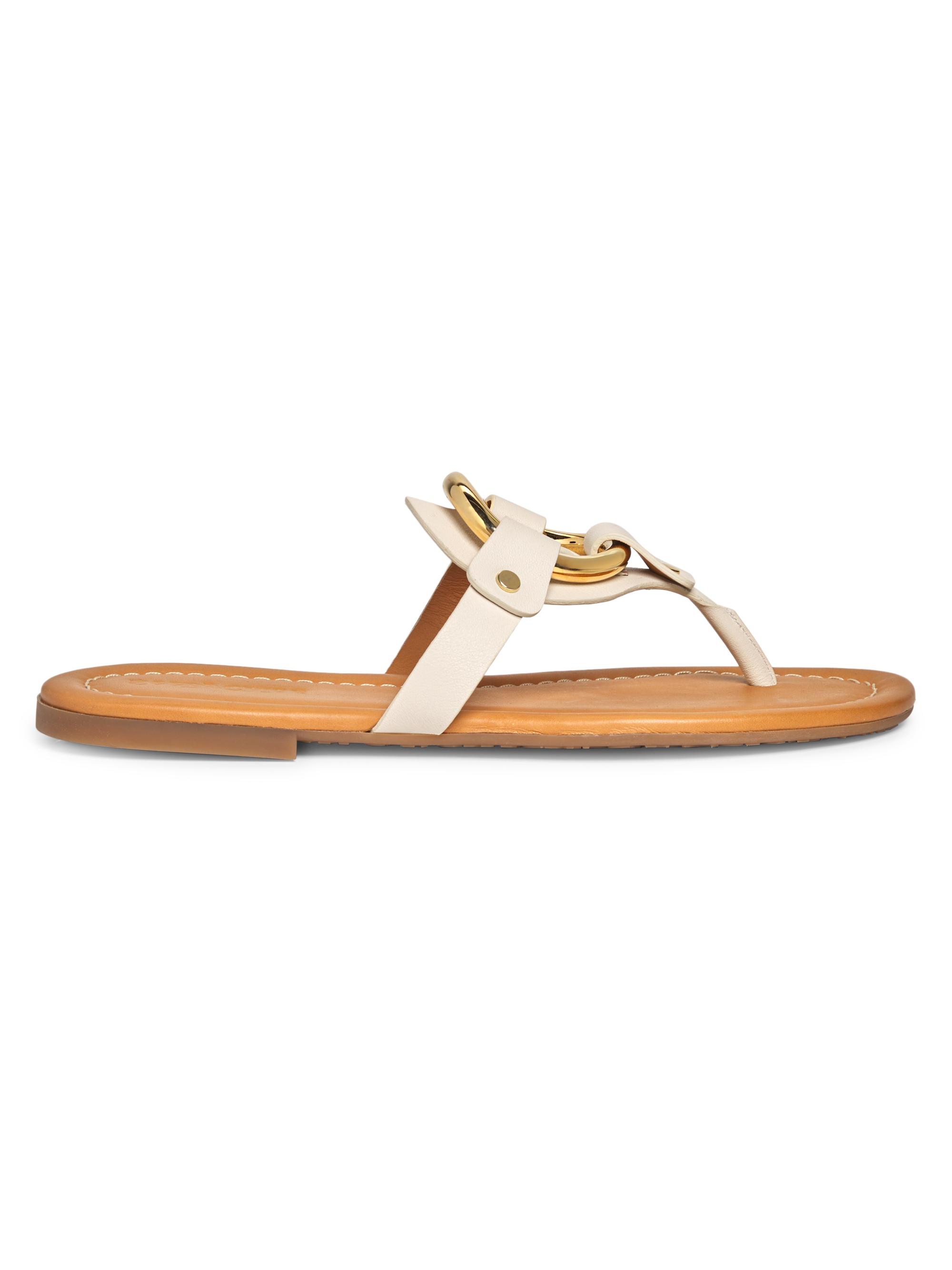 See by Chloé Women's Hana Leather Flip-Flops - Natural