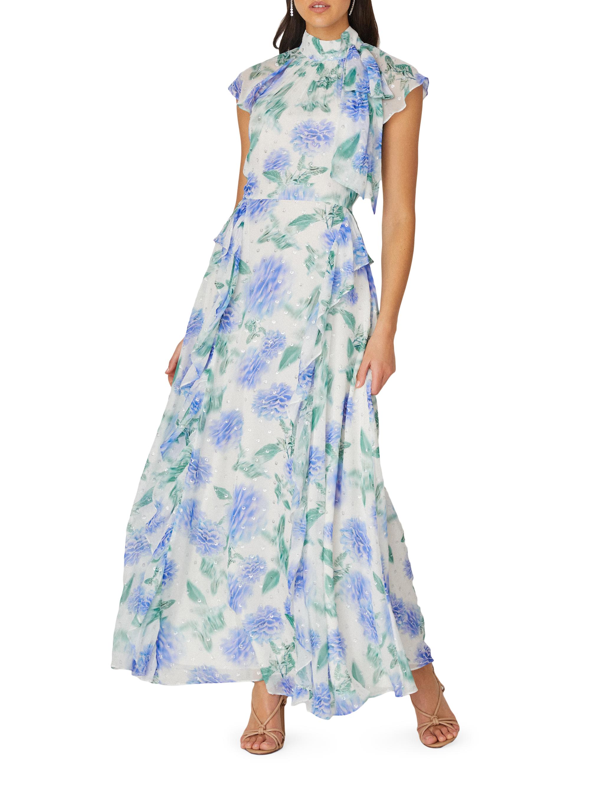 Shoshanna Astreri Floral Cap-Sleeve Maxi Dress | Saks Fifth Avenue
