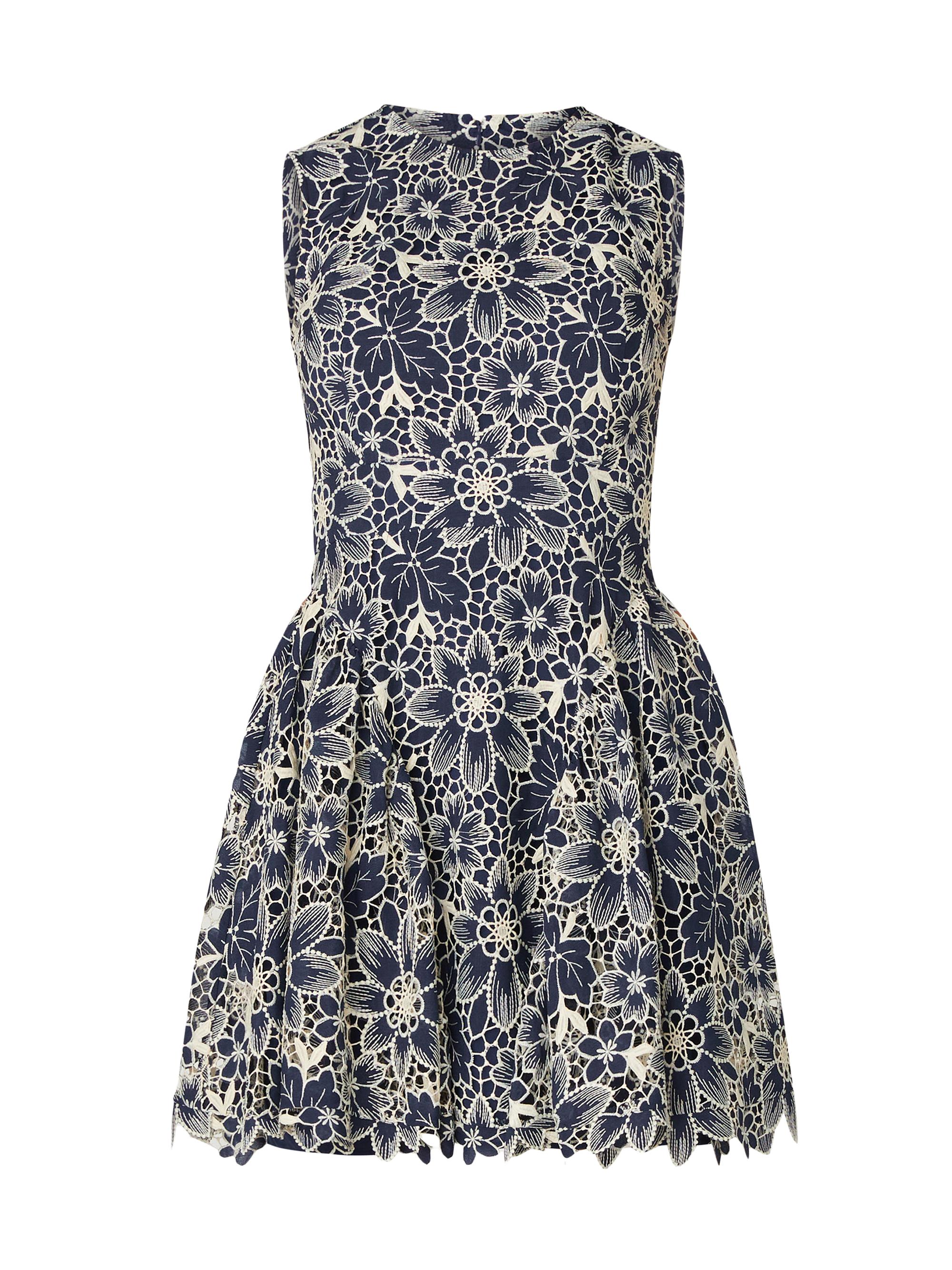 Shoshanna Women's Ivy Embroidered Floral Fit & Flare Minidress - Navy