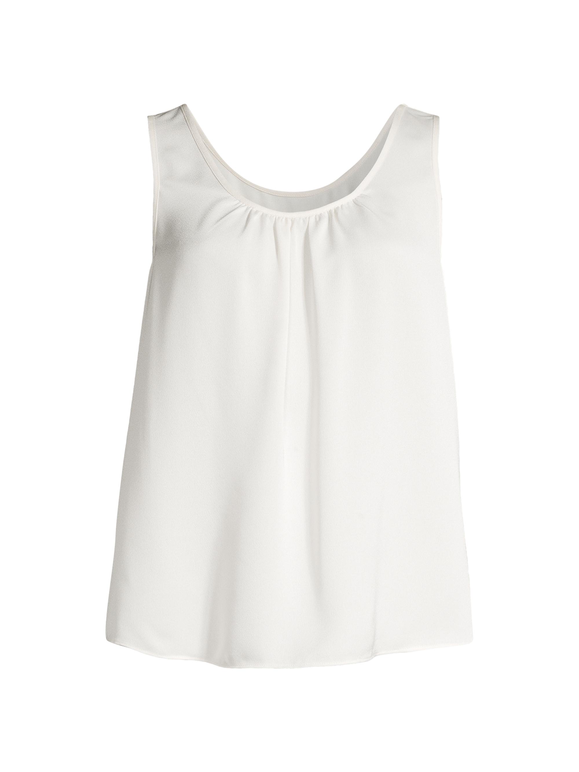 NIC+ZOE Women's Satin Chiffon Scoop Tank - Classic Cream