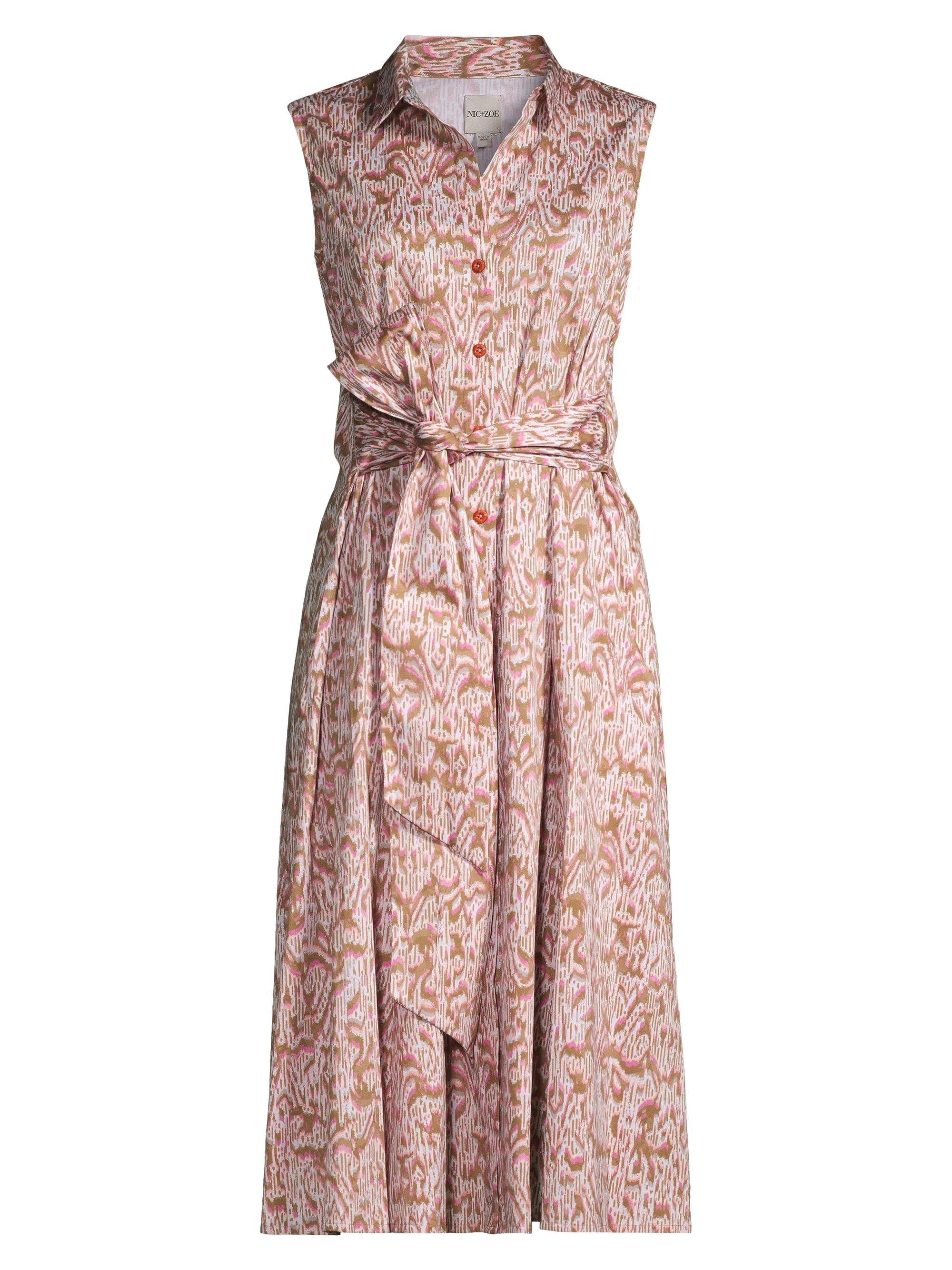NIC+ZOE Women's Abstract Animal Sleeveless Shirtdress