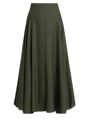 Shop Loro Piana Flavia Breeze Wool A-Line Midi-Skirt | Saks Fifth Avenue
