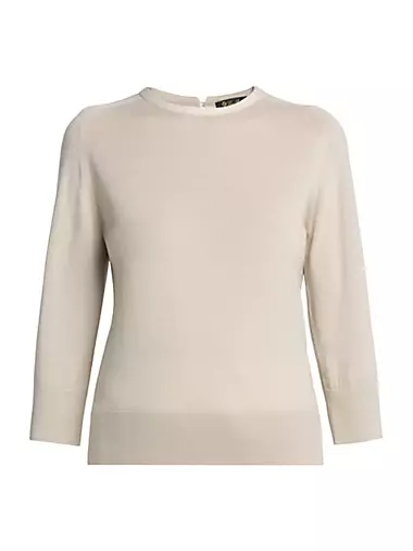 Kiso Cashmere Three-Quarter-Length Sleeve Sweater