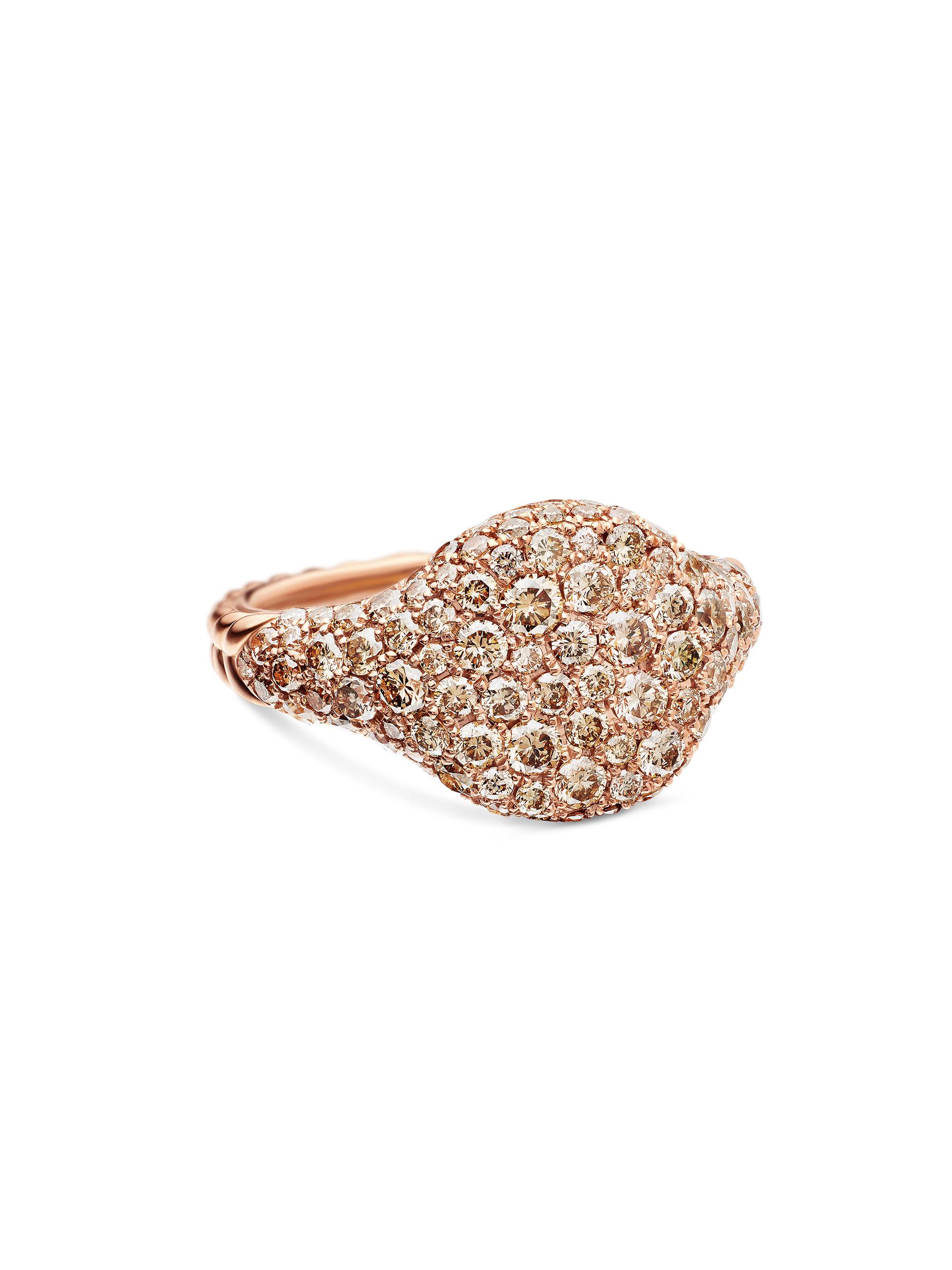 David Yurman Women's Chevron Pinky Ring in 18K Rose Gold - Rose Gold