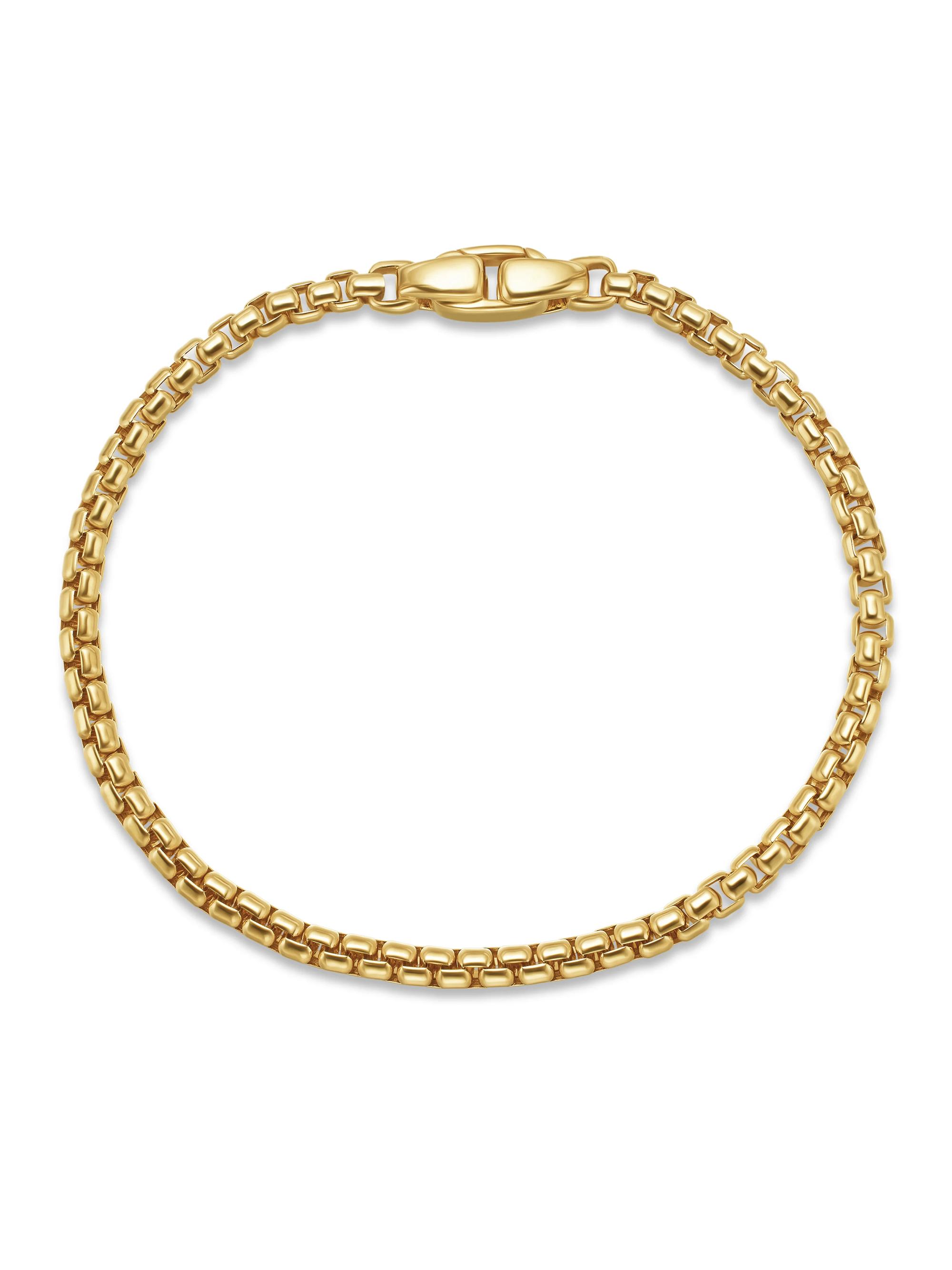 David Yurman Men's Box Chain Bracelet in 18K Yellow Gold 3.4mm - Gold