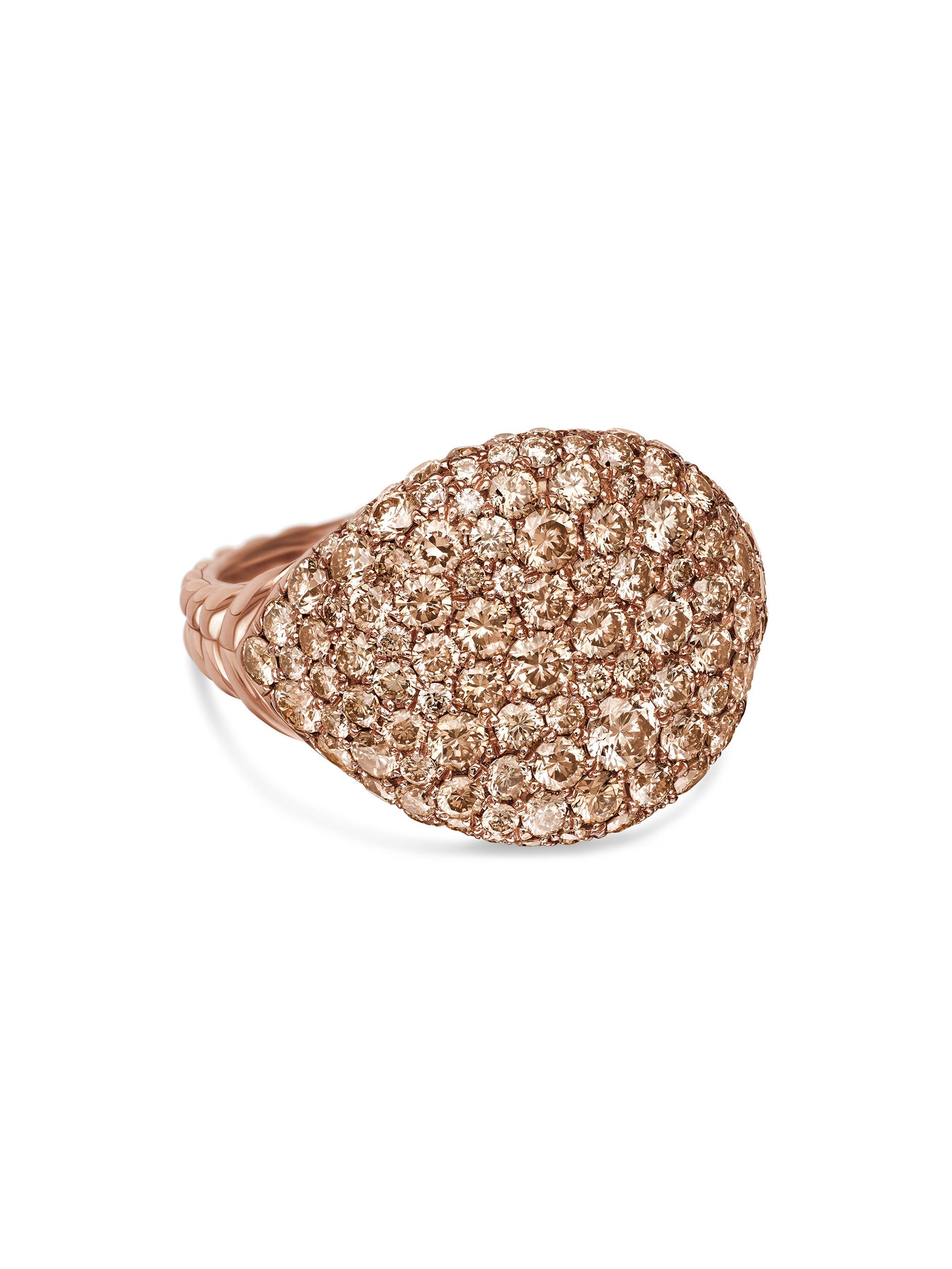 David Yurman Women's Chevron Pinky Ring in 18K Rose Gold - Rose Gold