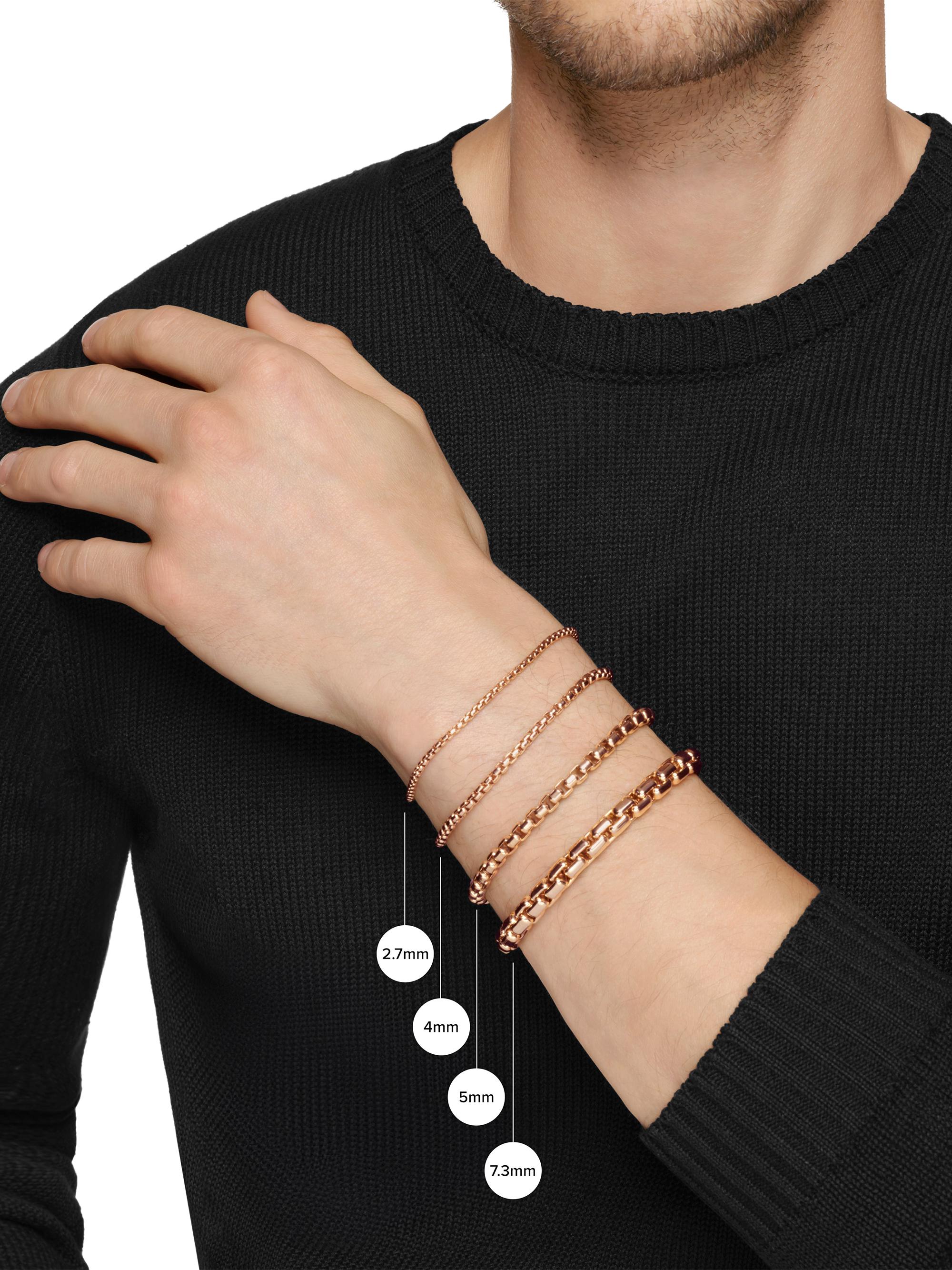 David Yurman Men's Box Chain Bracelet in 18K Rose Gold 3.4mm - Rose Gold