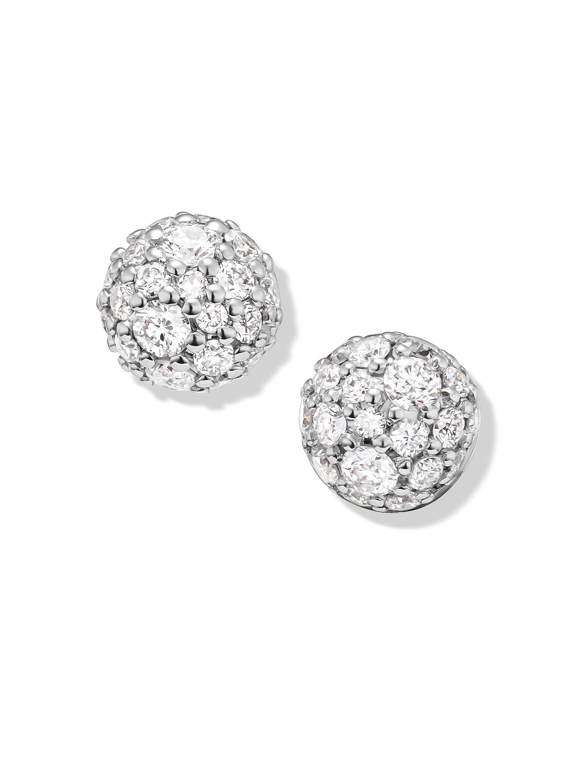 David Yurman Women's Petite Pavé Stud Earrings in 18K Yellow Gold - Diamond