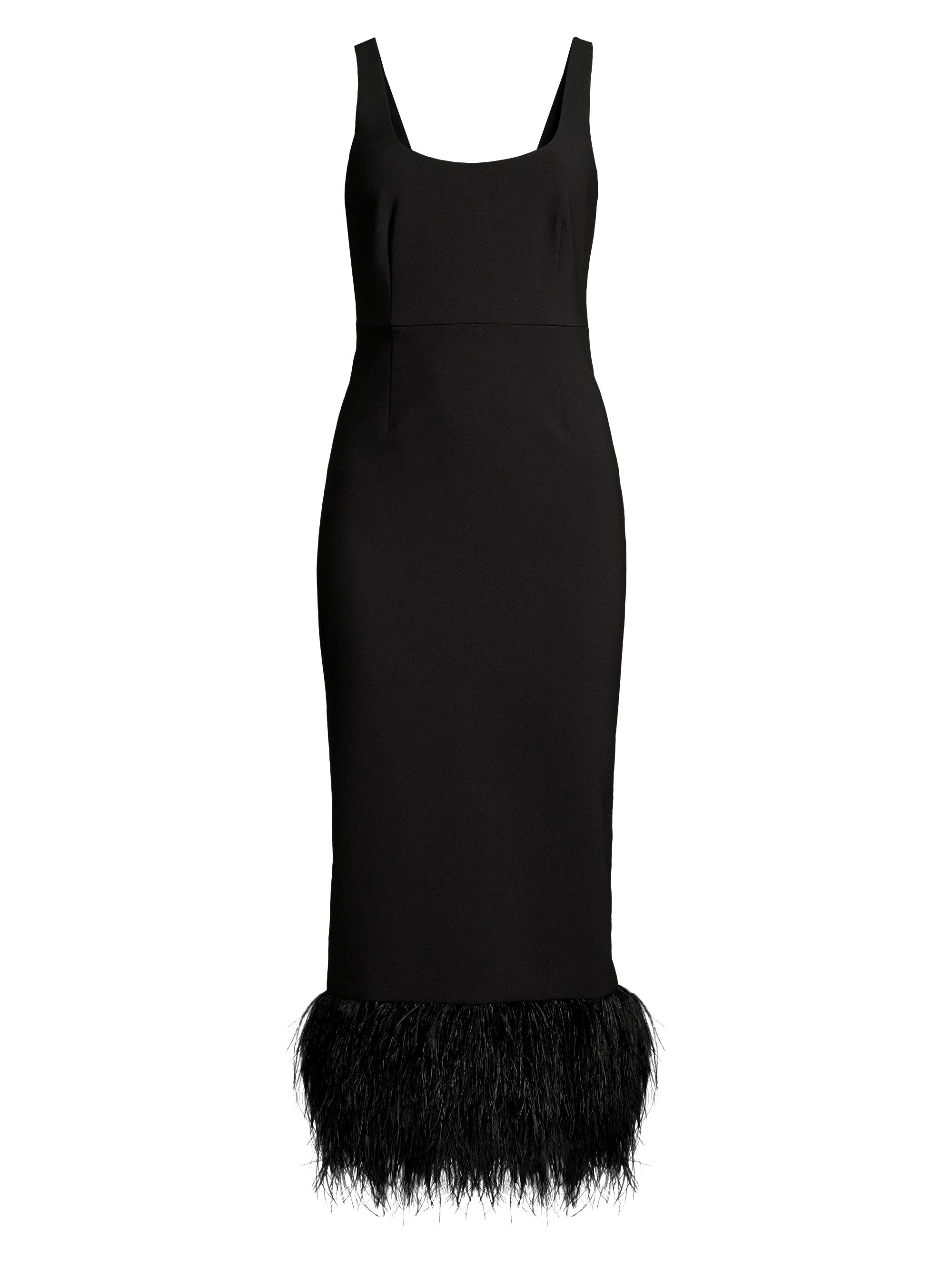 Likely Women's Lida Feather-Trim Sheath Midi-Dress - Black