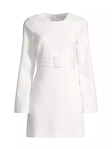 Elena Long-Sleeve Belted Minidress